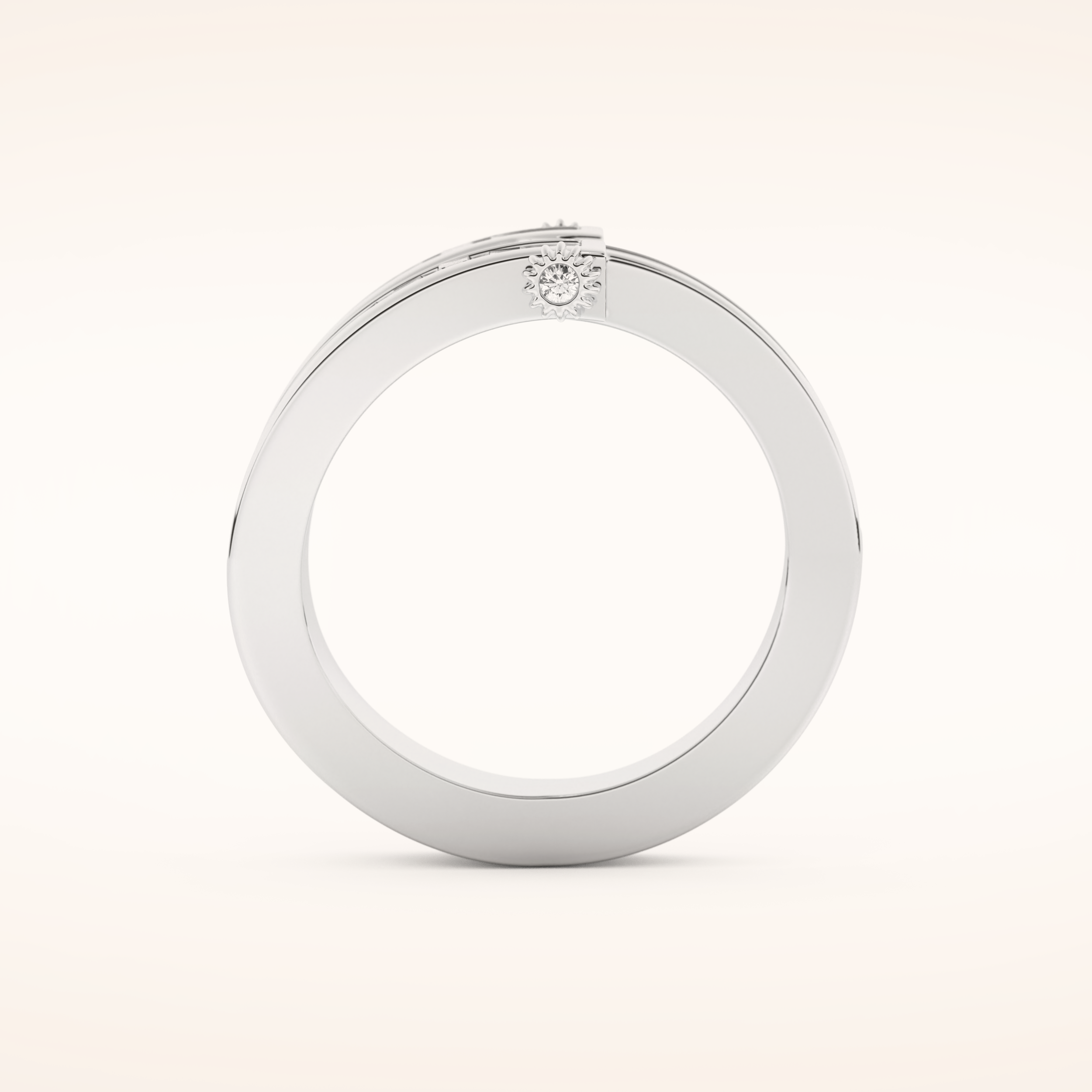 1.53 TCW Round & Baguette Shaped Moissanite Multi Stone Wedding Band