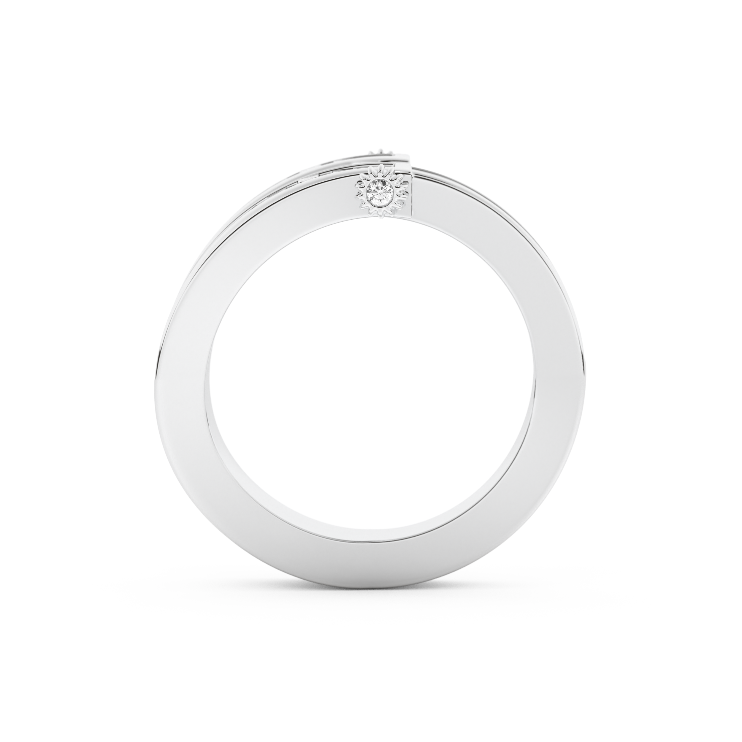Half Eternity Wedding Band with 1.53 CT Round And Baguette Cut Moissanite – Yellow, White, or Rose Gold