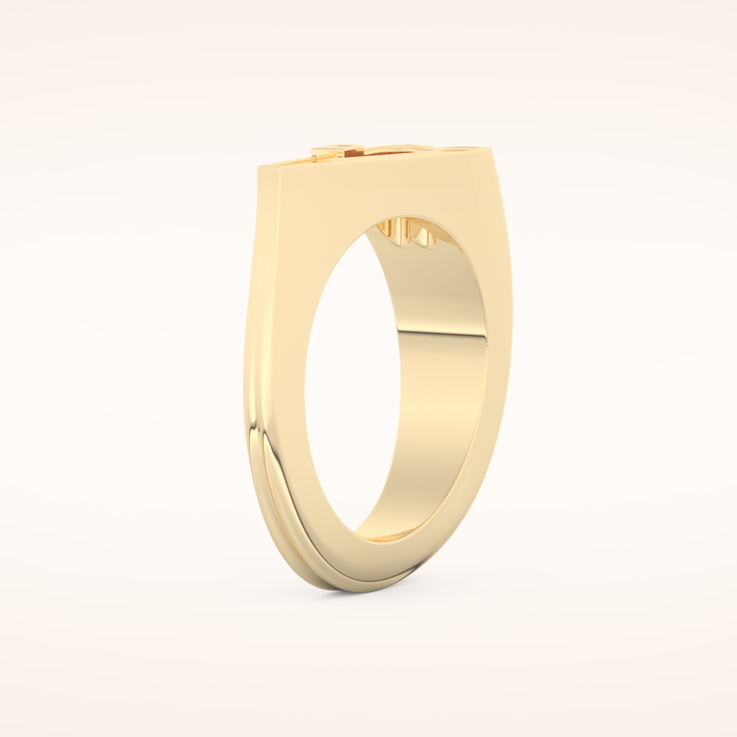 0.013 TCW Baguette Shaped Moissanite Heart Wedding Band