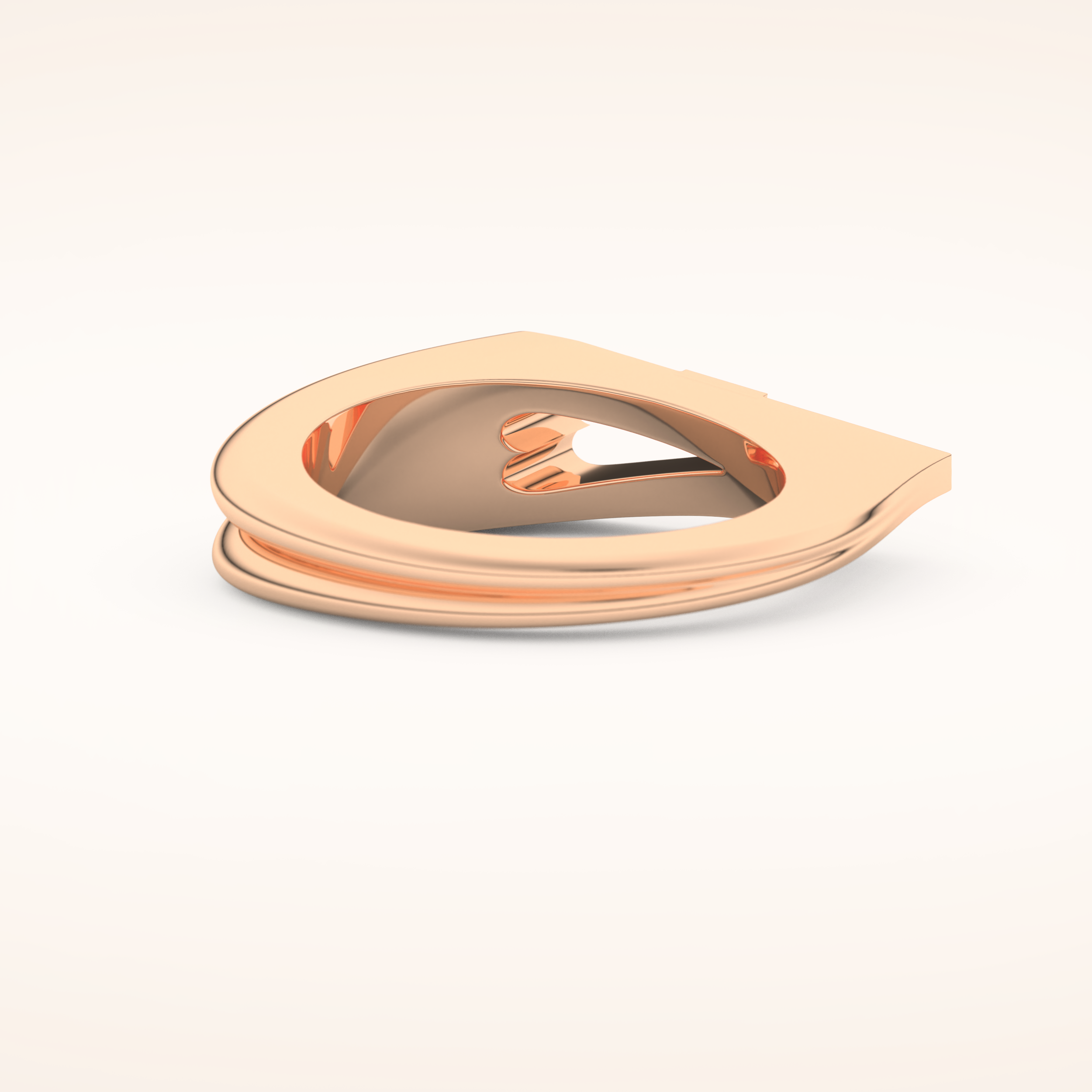 0.013 TCW Baguette Shaped Moissanite Heart Wedding Band