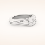0.013 TCW Baguette Shaped Moissanite Heart Wedding Band