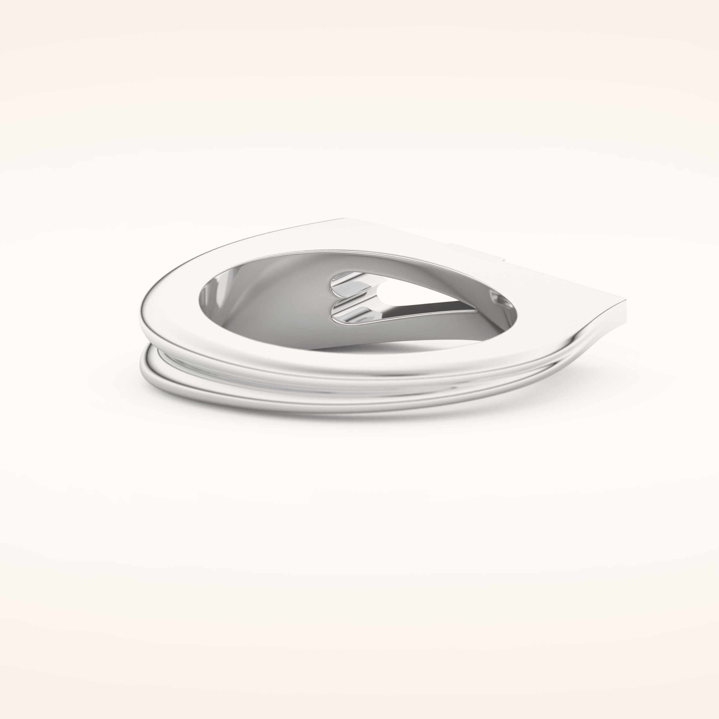 0.013 TCW Baguette Shaped Moissanite Heart Wedding Band