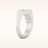 0.013 TCW Baguette Shaped Moissanite Heart Wedding Band
