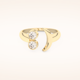 0.45 TCW Round Shaped Moissanite Smiley Wedding Band