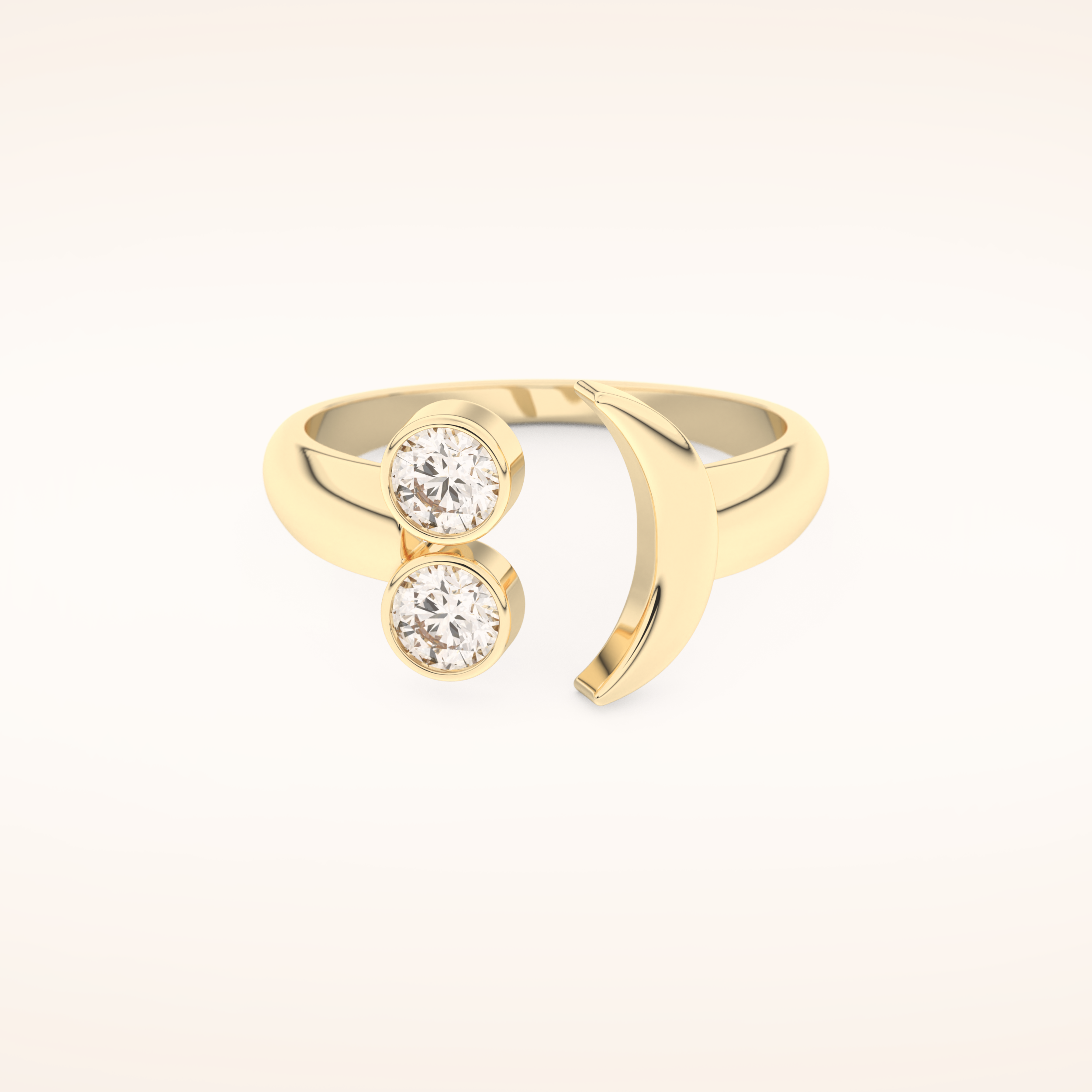 0.45 TCW Round Shaped Moissanite Smiley Wedding Band