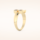 0.45 TCW Round Shaped Moissanite Smiley Wedding Band