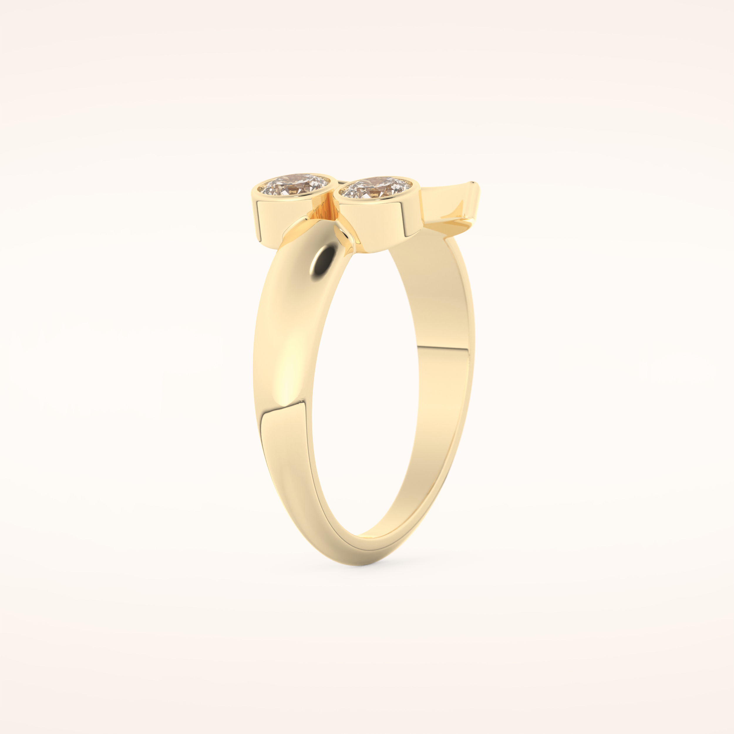 0.45 TCW Round Shaped Moissanite Smiley Wedding Band