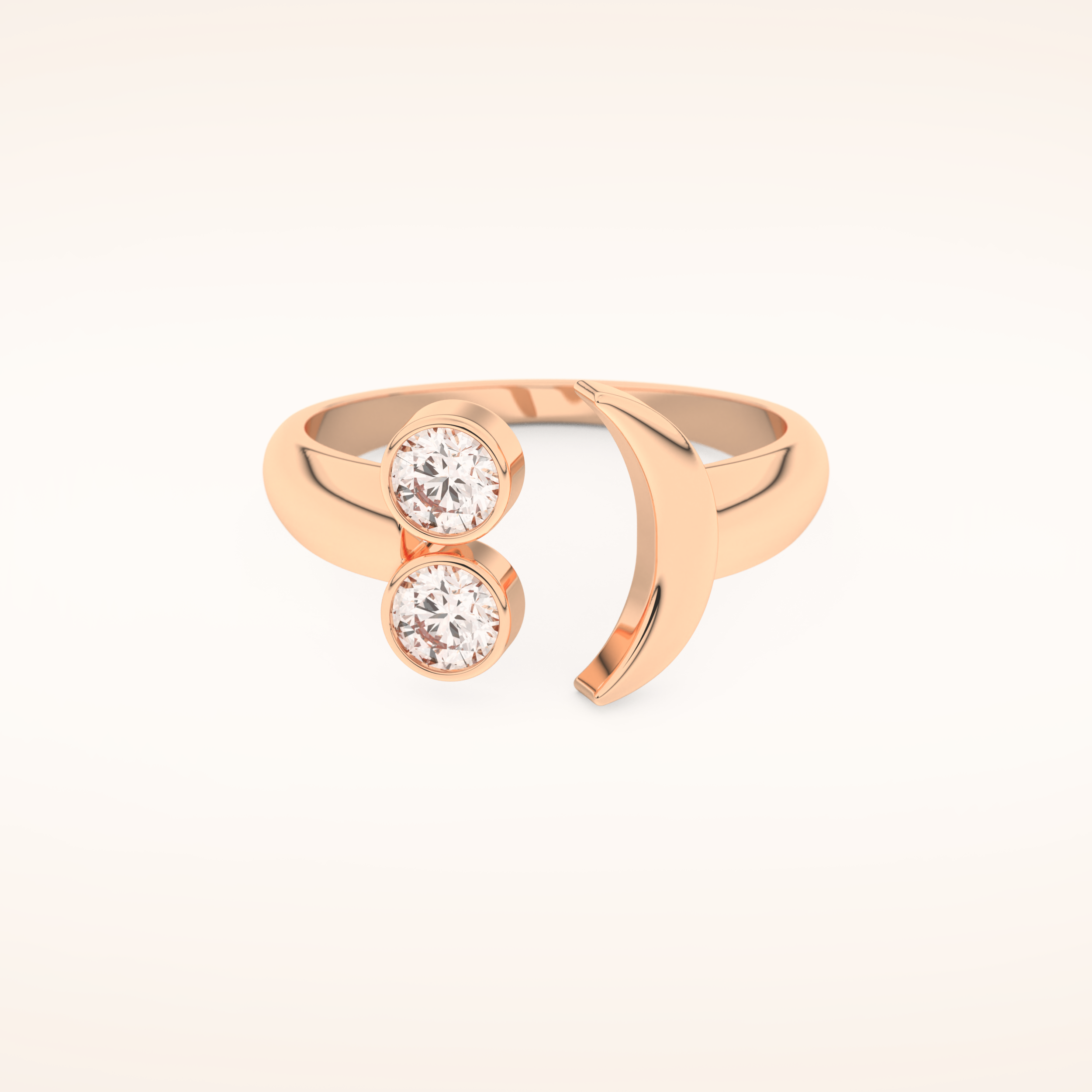 0.45 TCW Round Shaped Moissanite Smiley Wedding Band