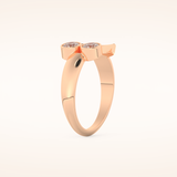 0.45 TCW Round Shaped Moissanite Smiley Wedding Band