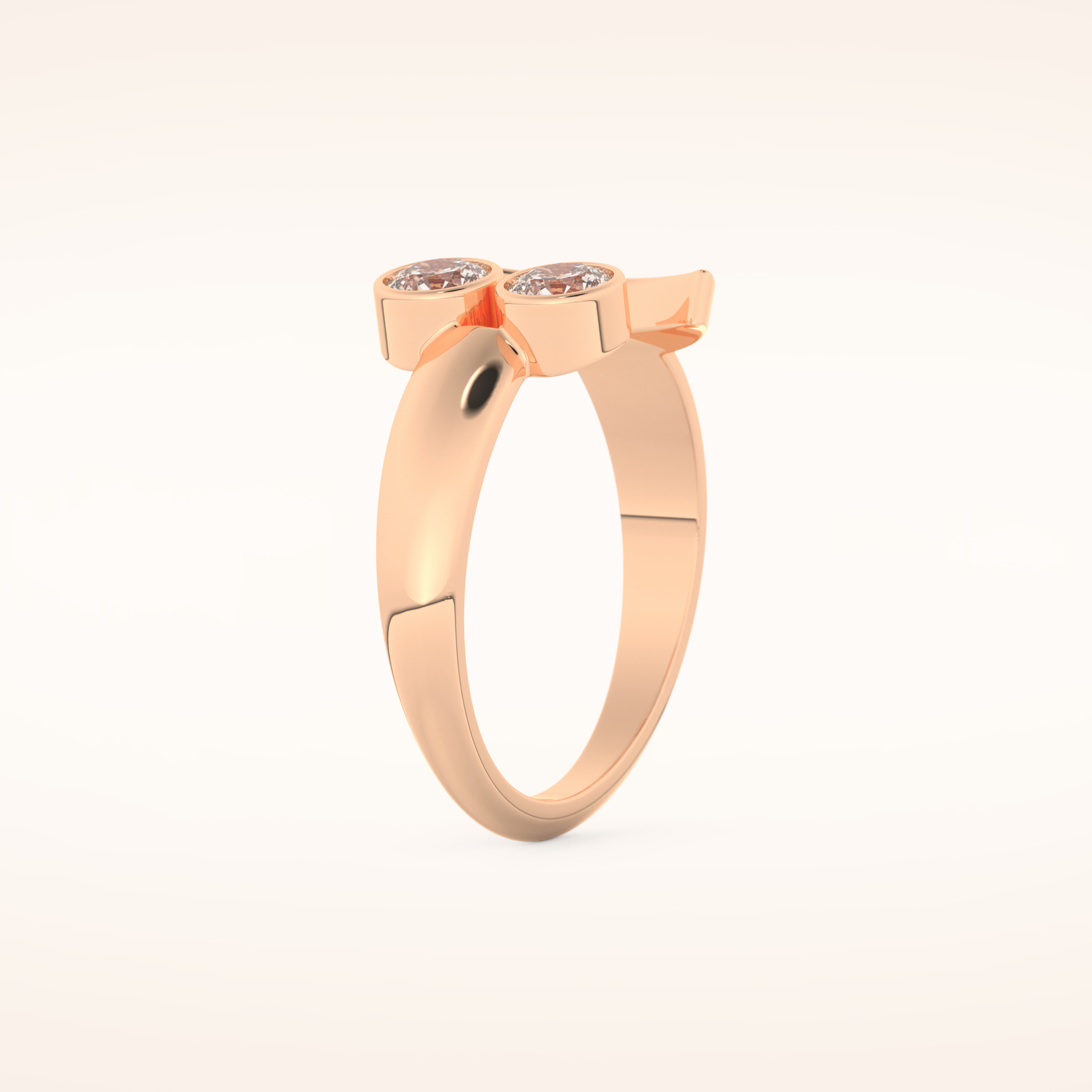 0.45 TCW Round Shaped Moissanite Smiley Wedding Band