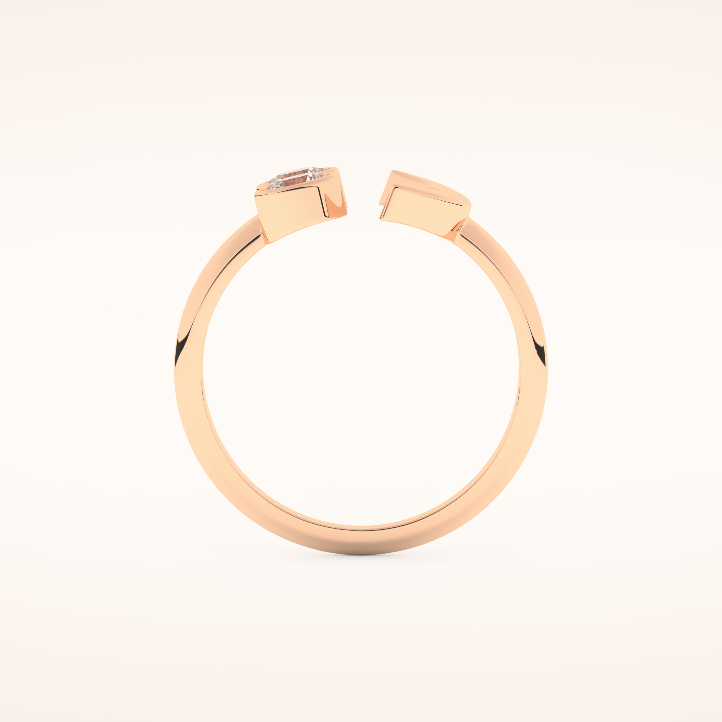 0.45 TCW Round Shaped Moissanite Smiley Wedding Band