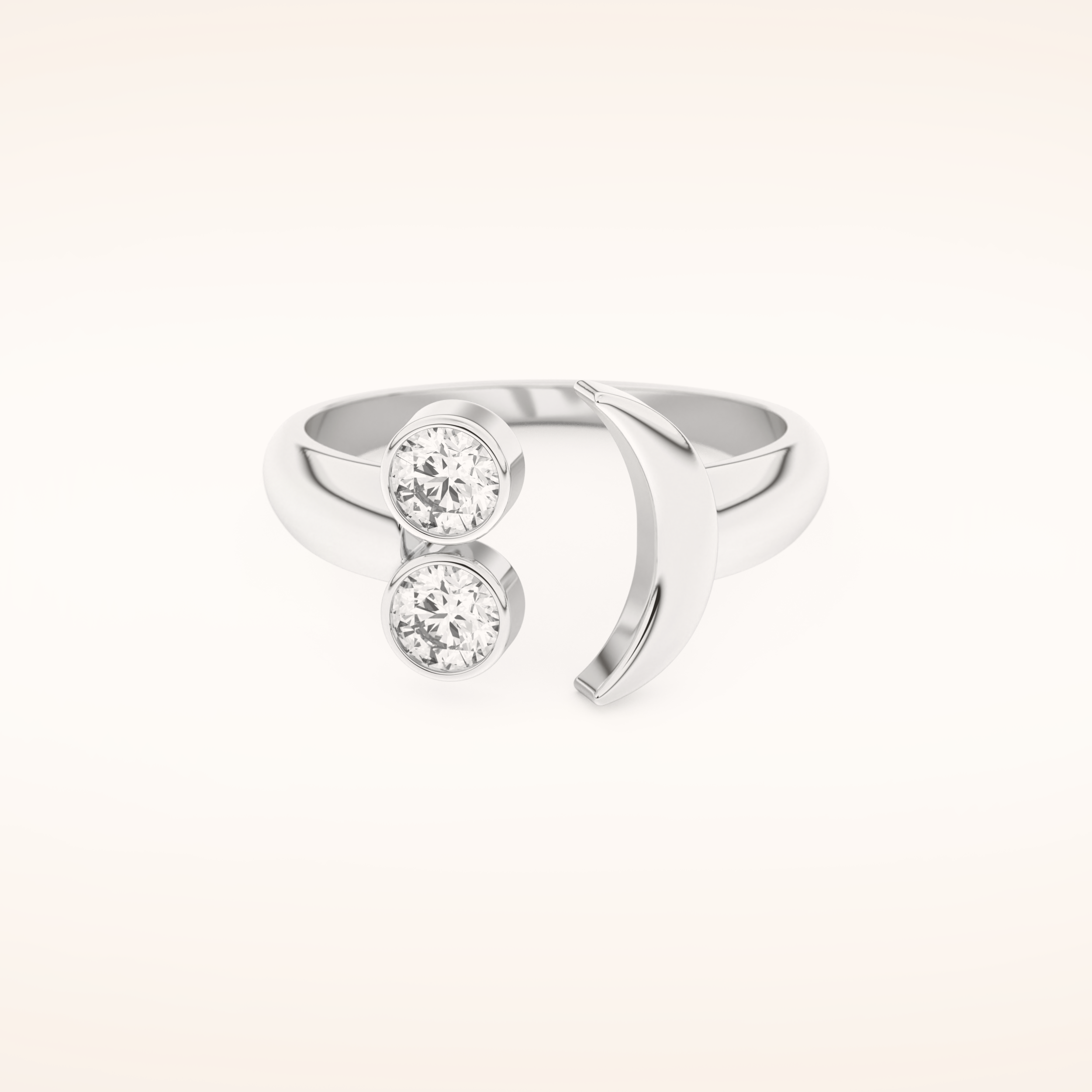 0.45 TCW Round Shaped Moissanite Smiley Wedding Band