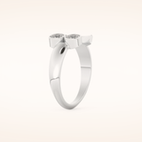 0.45 TCW Round Shaped Moissanite Smiley Wedding Band