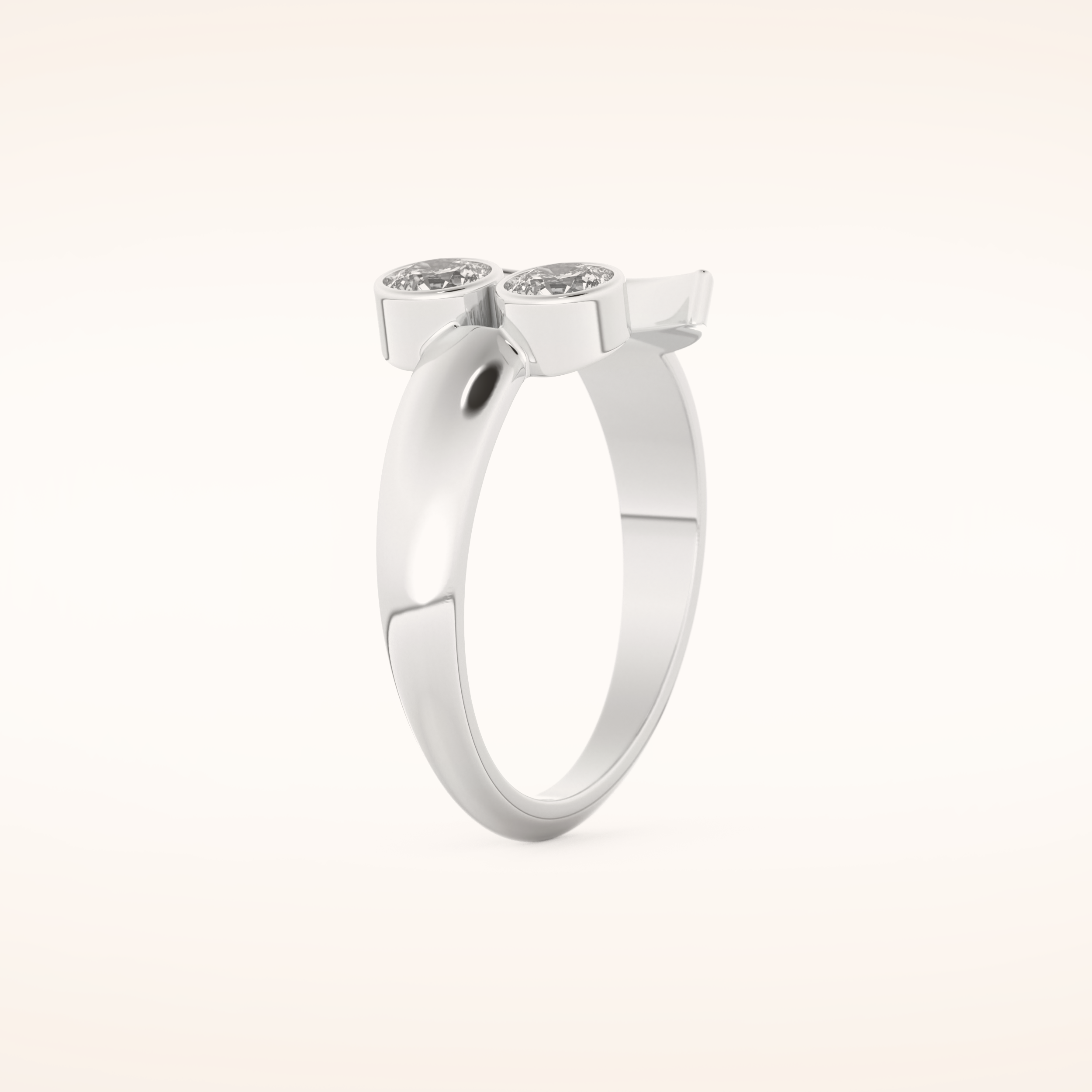 0.45 TCW Round Shaped Moissanite Smiley Wedding Band