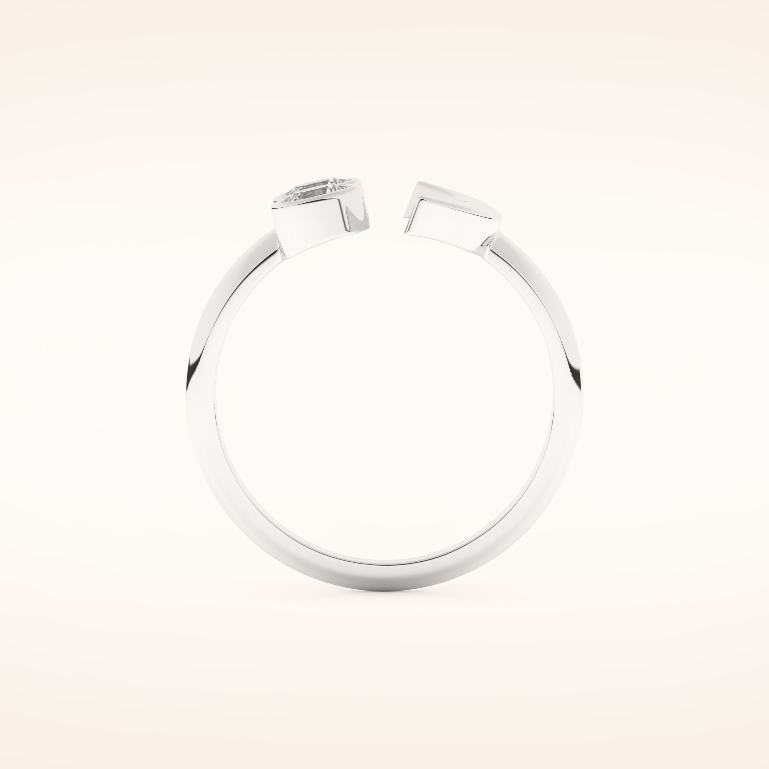 0.45 TCW Round Shaped Moissanite Smiley Wedding Band