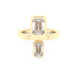 Parallel Diamond Style Wedding Band with 2.43 CT Emerald Cut Moissanite – Yellow, White, or Rose Gold