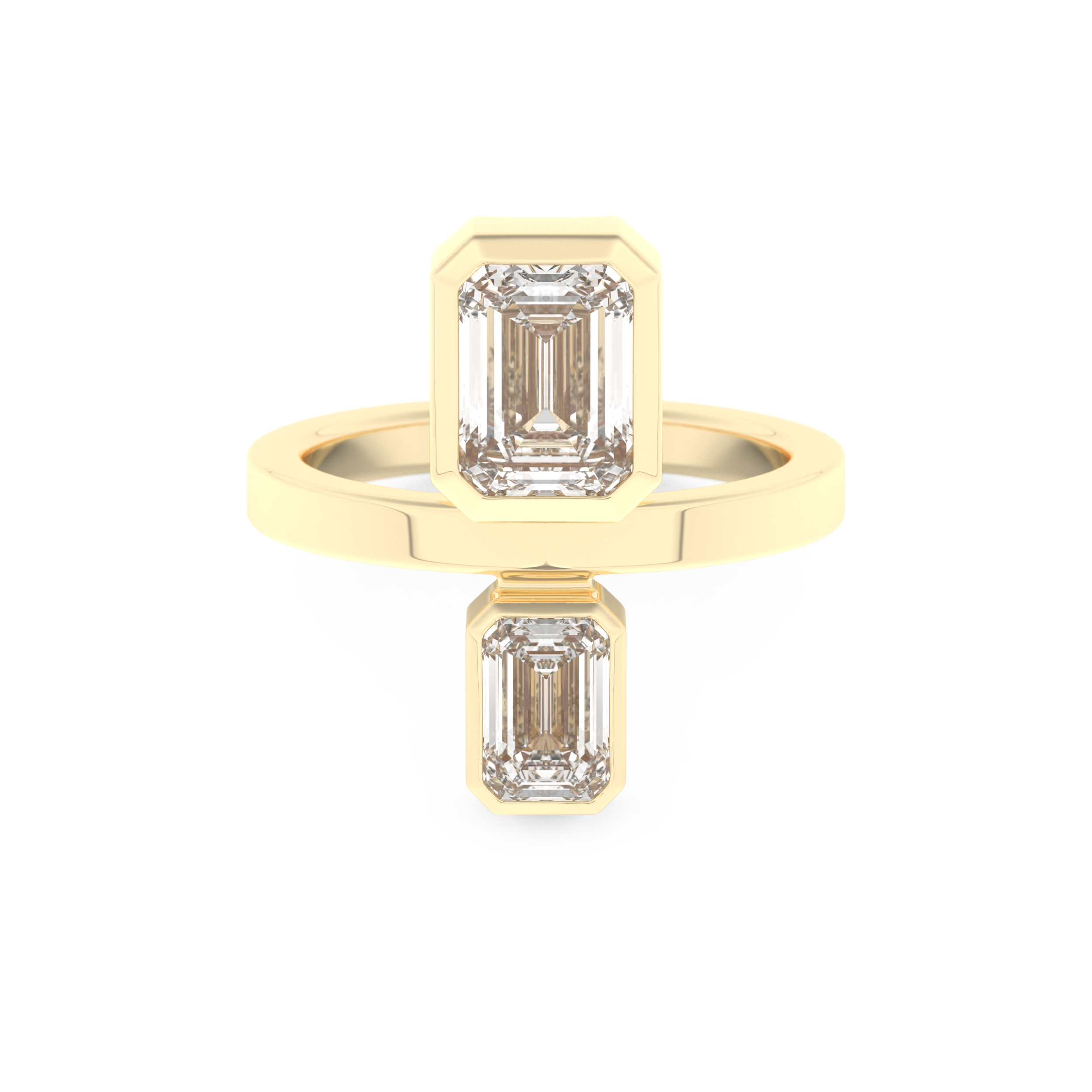 Parallel Diamond Style Wedding Band with 2.43 CT Emerald Cut Moissanite – Yellow, White, or Rose Gold