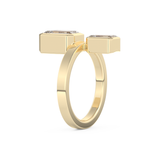 Parallel Diamond Style Wedding Band with 2.43 CT Emerald Cut Moissanite – Yellow, White, or Rose Gold