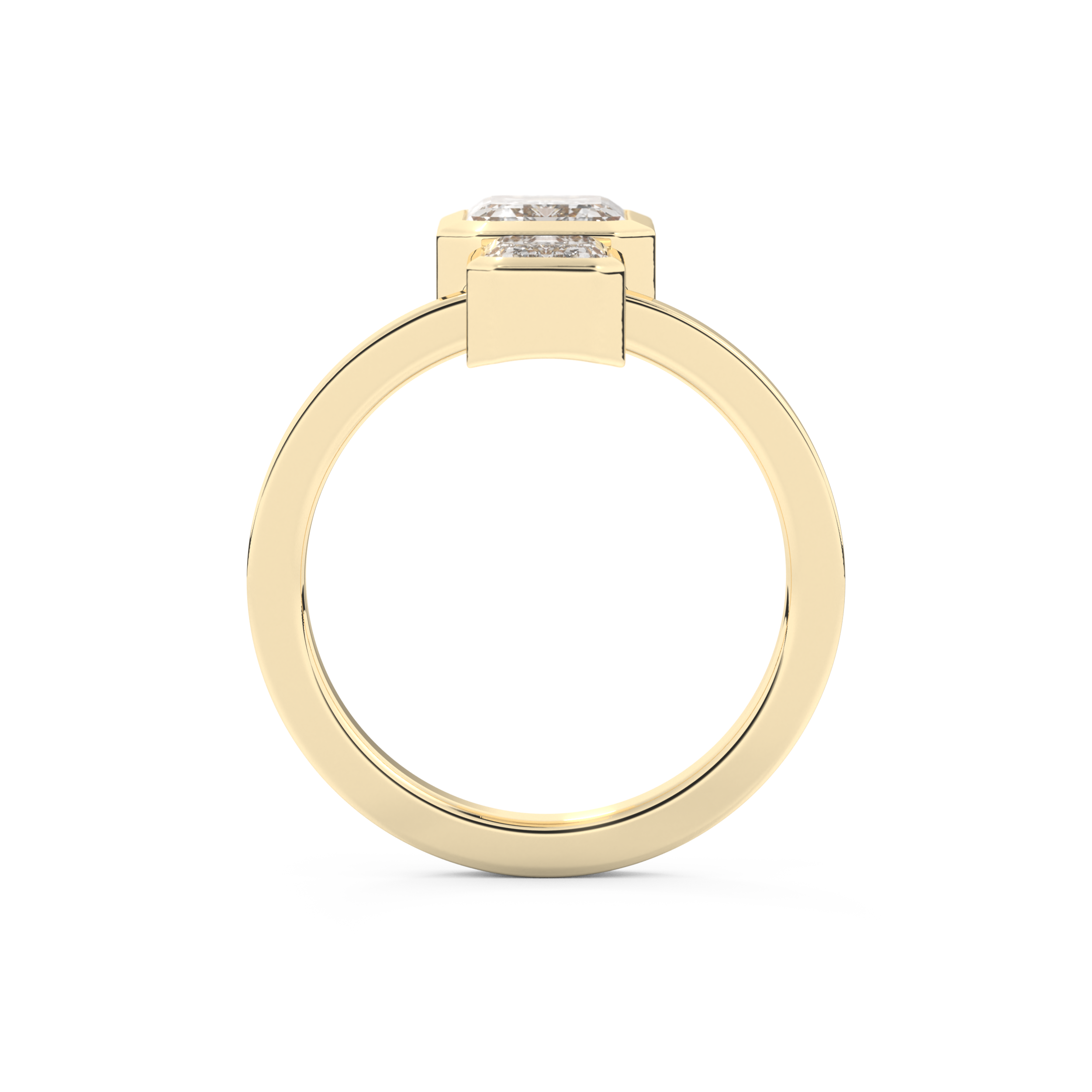 Parallel Diamond Style Wedding Band with 2.43 CT Emerald Cut Moissanite – Yellow, White, or Rose Gold
