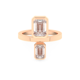 Parallel Diamond Style Wedding Band with 2.43 CT Emerald Cut Moissanite – Yellow, White, or Rose Gold