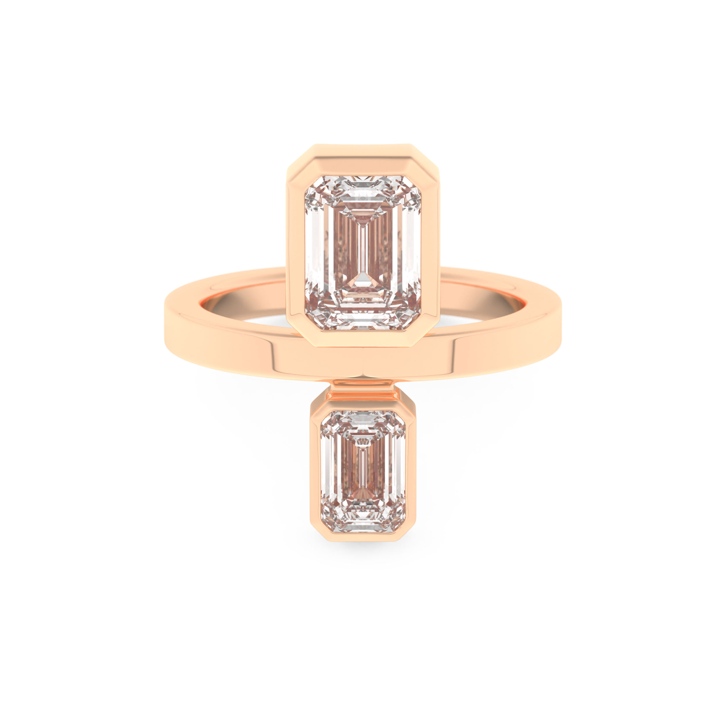 Parallel Diamond Style Wedding Band with 2.43 CT Emerald Cut Moissanite – Yellow, White, or Rose Gold