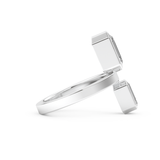 Parallel Diamond Style Wedding Band with 2.43 CT Emerald Cut Moissanite – Yellow, White, or Rose Gold