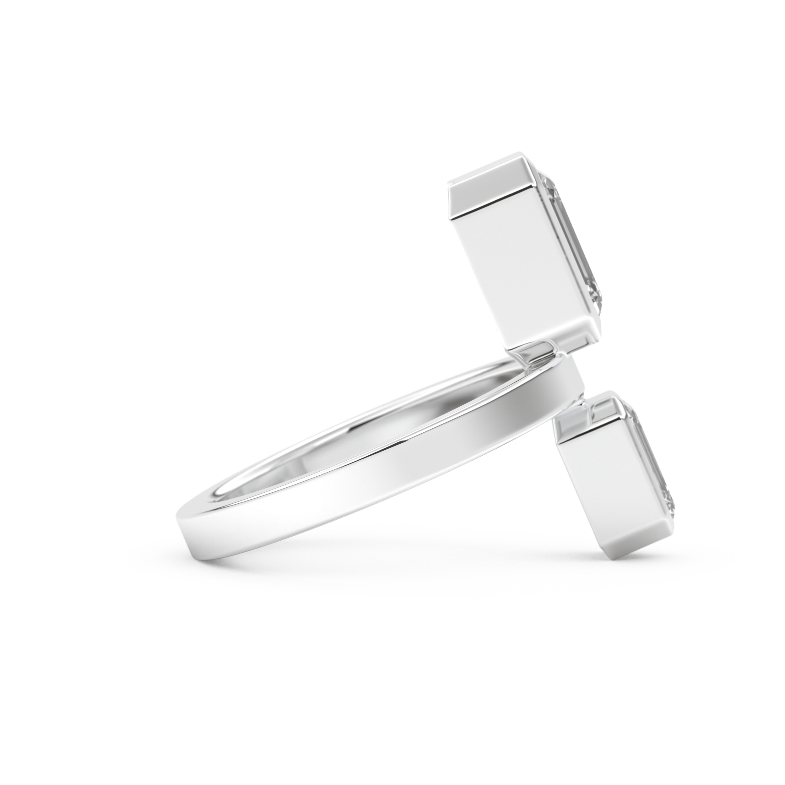 Parallel Diamond Style Wedding Band with 2.43 CT Emerald Cut Moissanite – Yellow, White, or Rose Gold