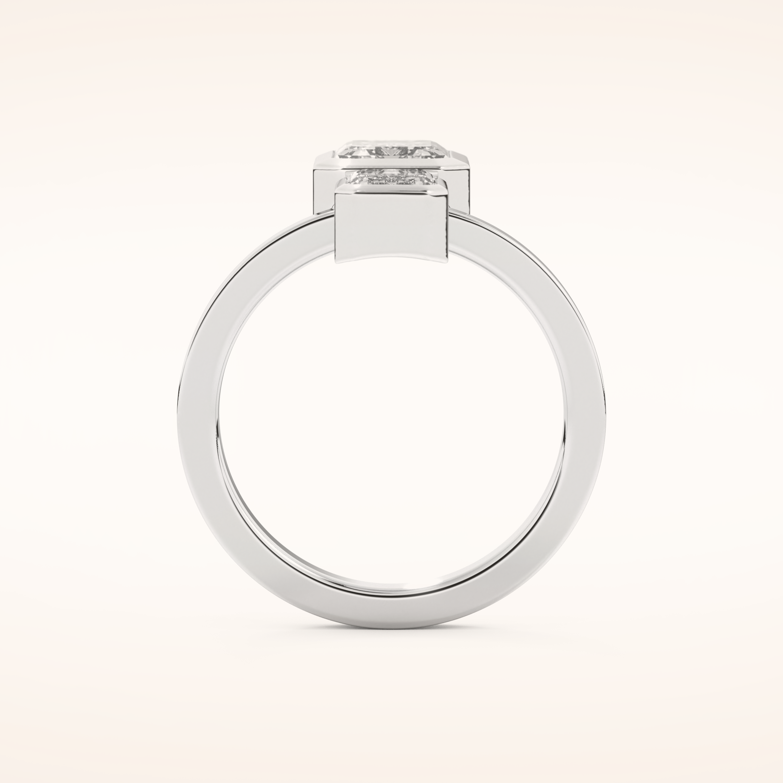 2.43 TCW Emerald Shaped Toi Et Moi Moissanite Engagement Ring