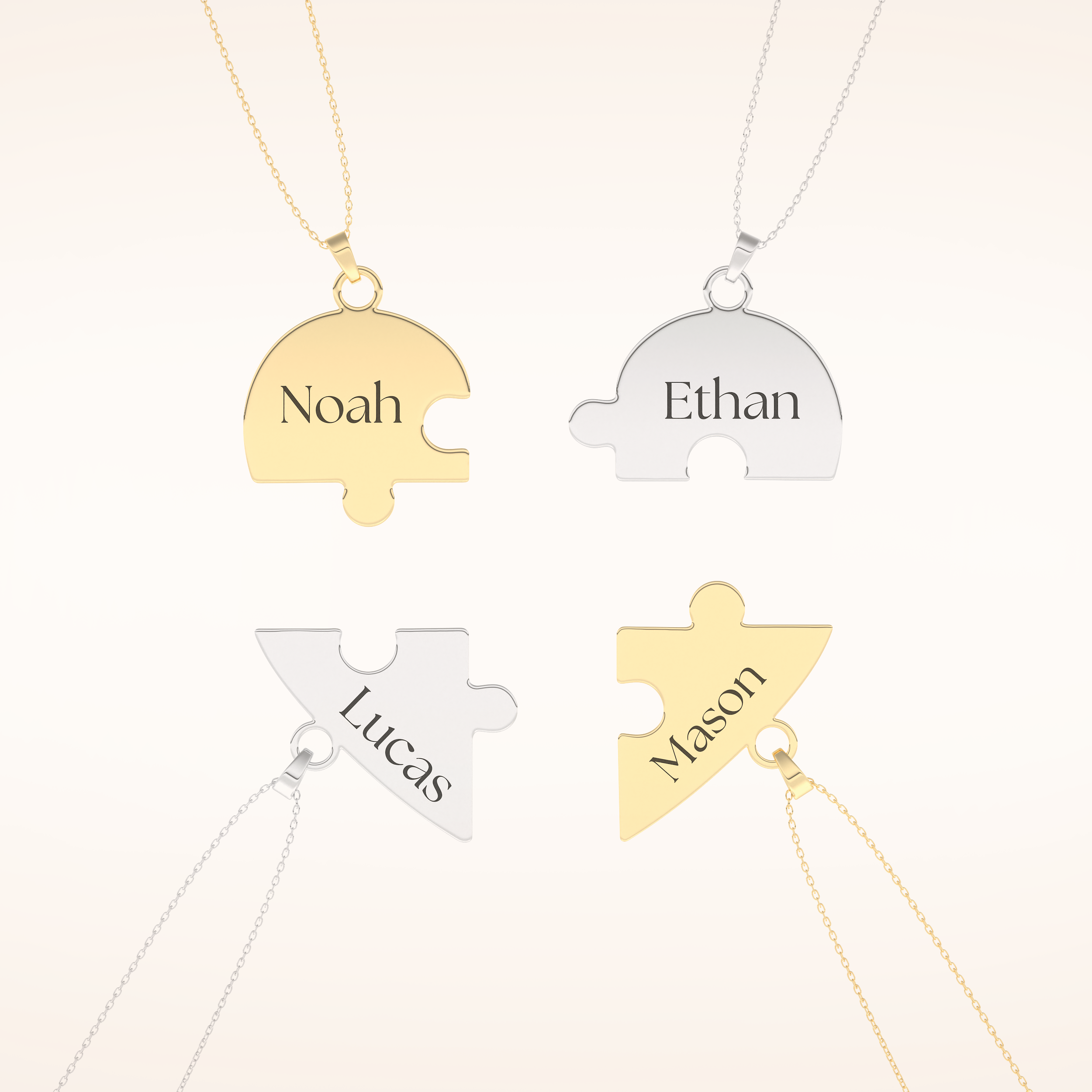 Custom Engraved Heart Puzzle Pendant Necklace – Crafted with Meaning 8