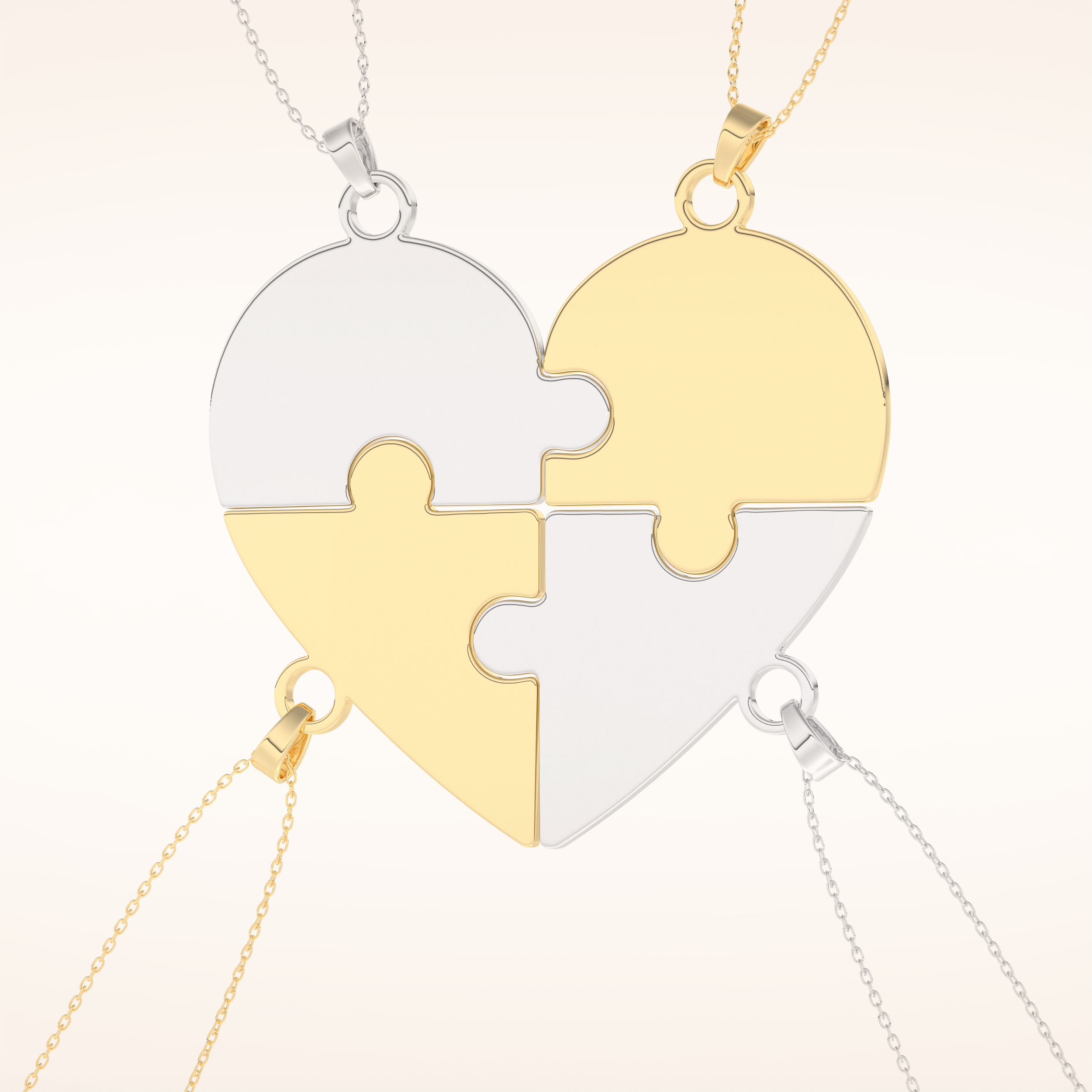 Custom Engraved Heart Puzzle Pendant Necklace – Crafted with Meaning 11