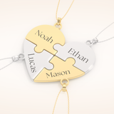 Custom Engraved Heart Puzzle Pendant Necklace – Crafted with Meaning 12