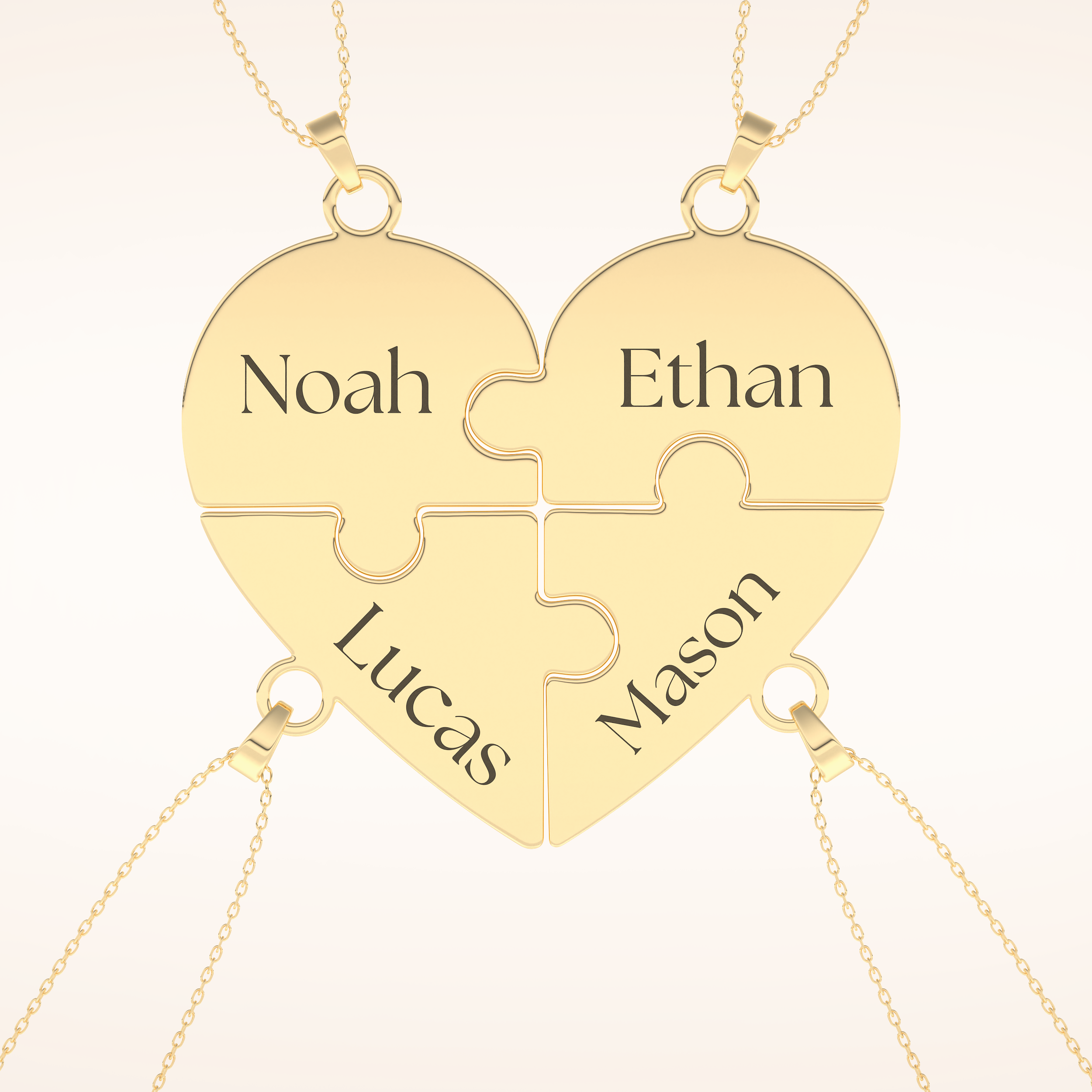 Custom Engraved Heart Puzzle Pendant Necklace – Crafted with Meaning 13