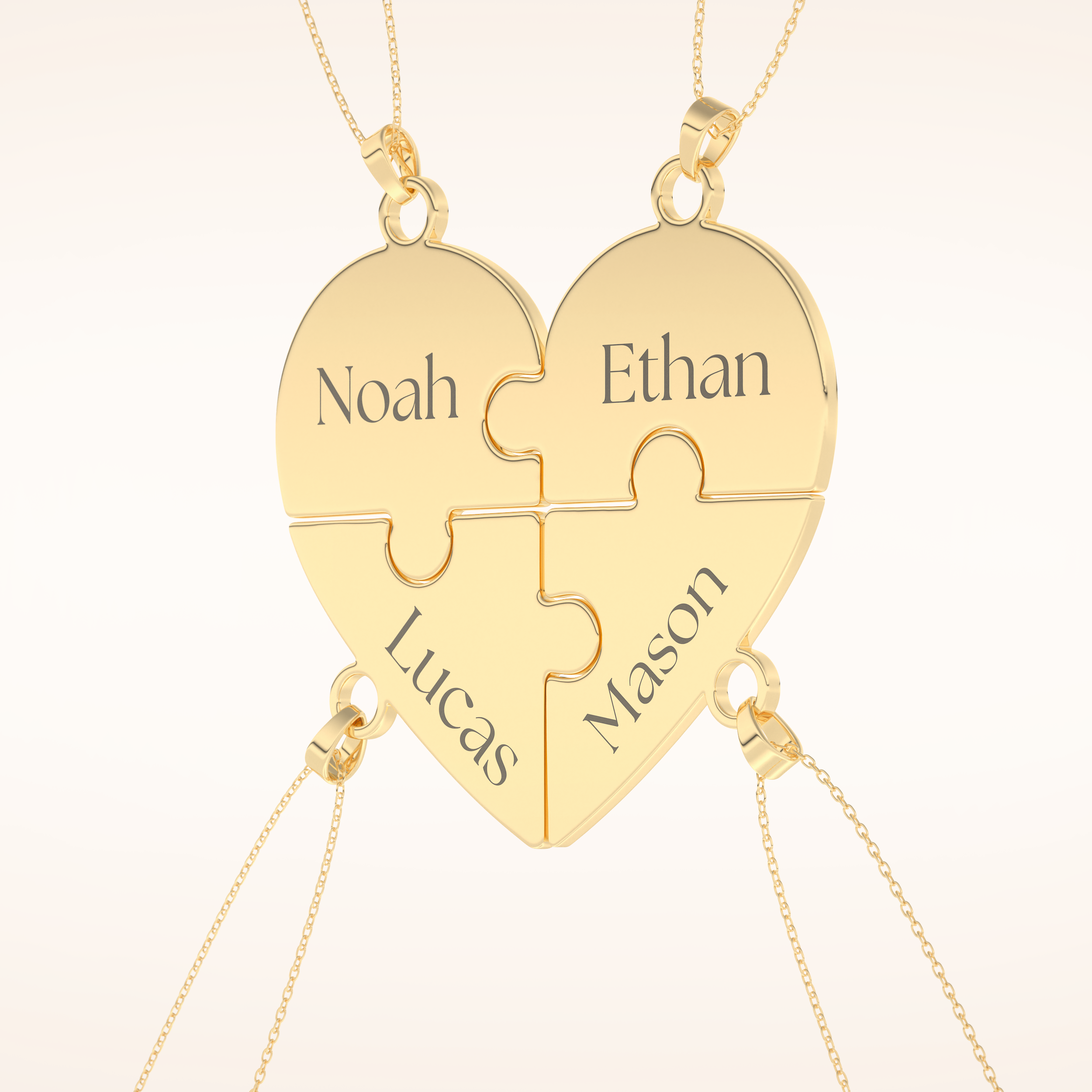 Custom Engraved Heart Puzzle Pendant Necklace – Crafted with Meaning 15