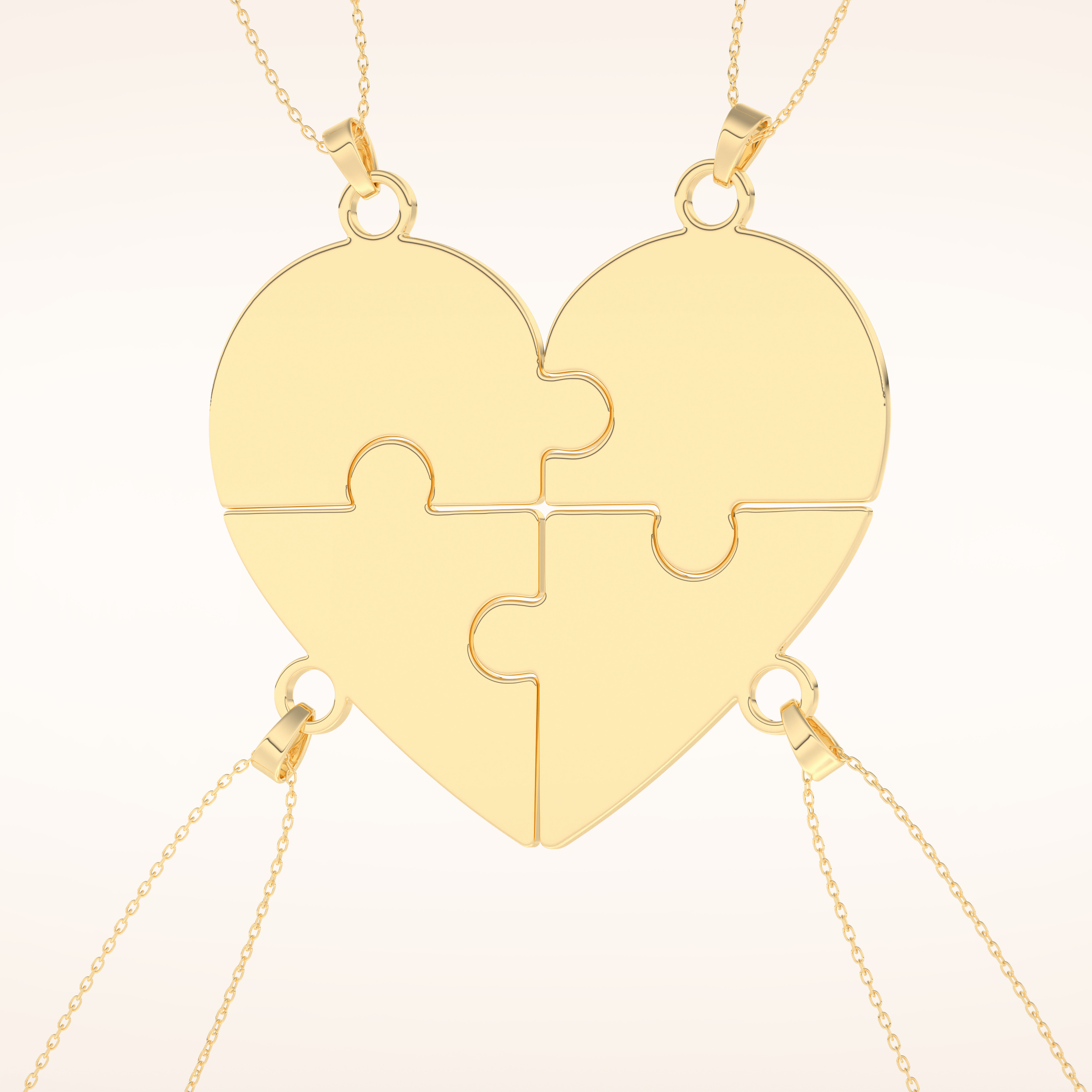 Custom Engraved Heart Puzzle Pendant Necklace – Crafted with Meaning 17