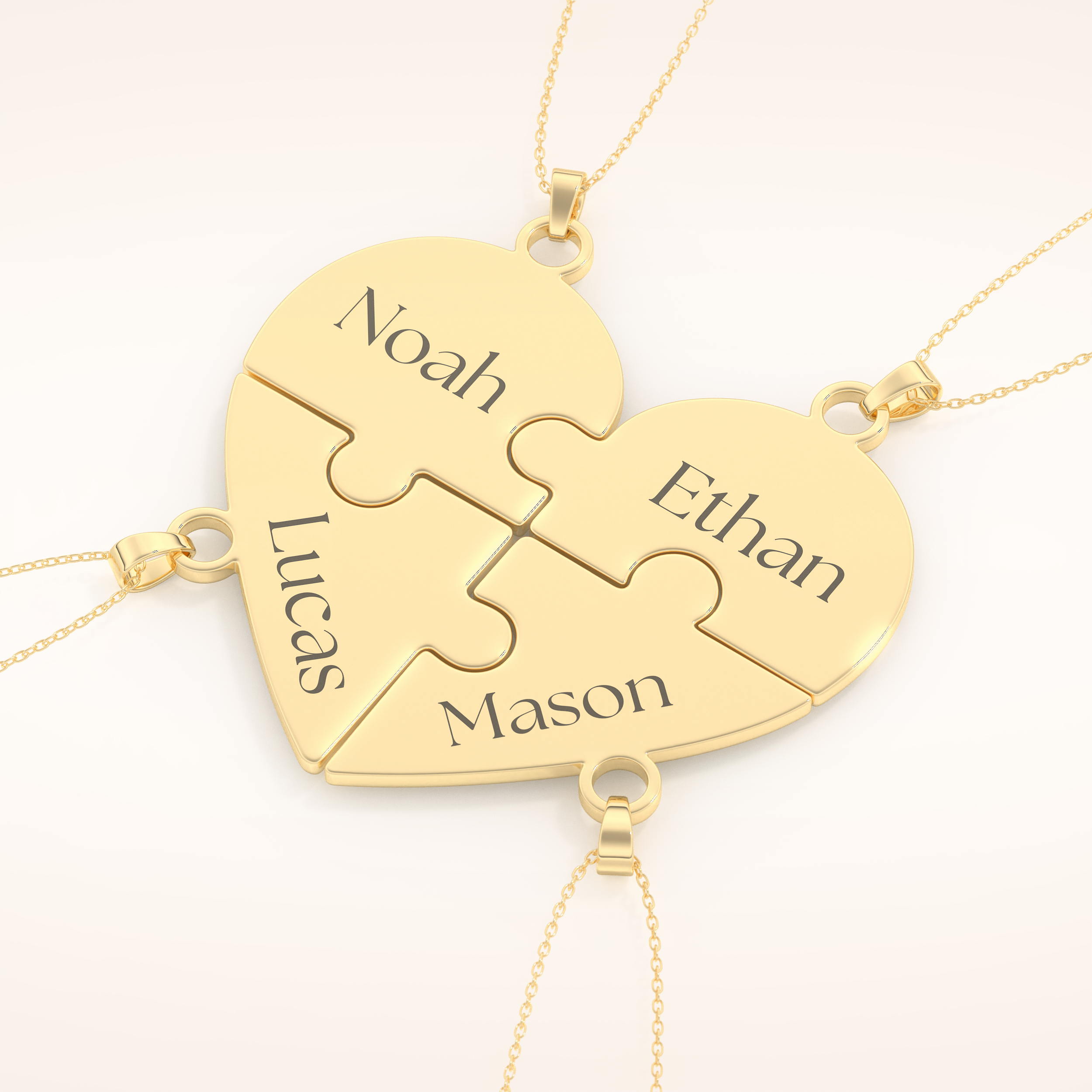 Custom Engraved Heart Puzzle Pendant Necklace – Crafted with Meaning 18
