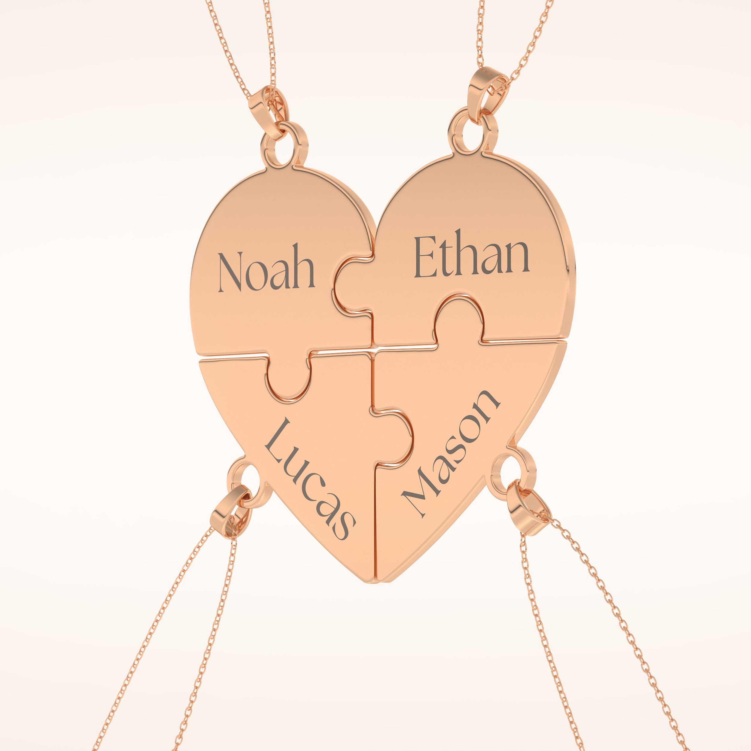Custom Engraved Heart Puzzle Pendant Necklace – Crafted with Meaning 21
