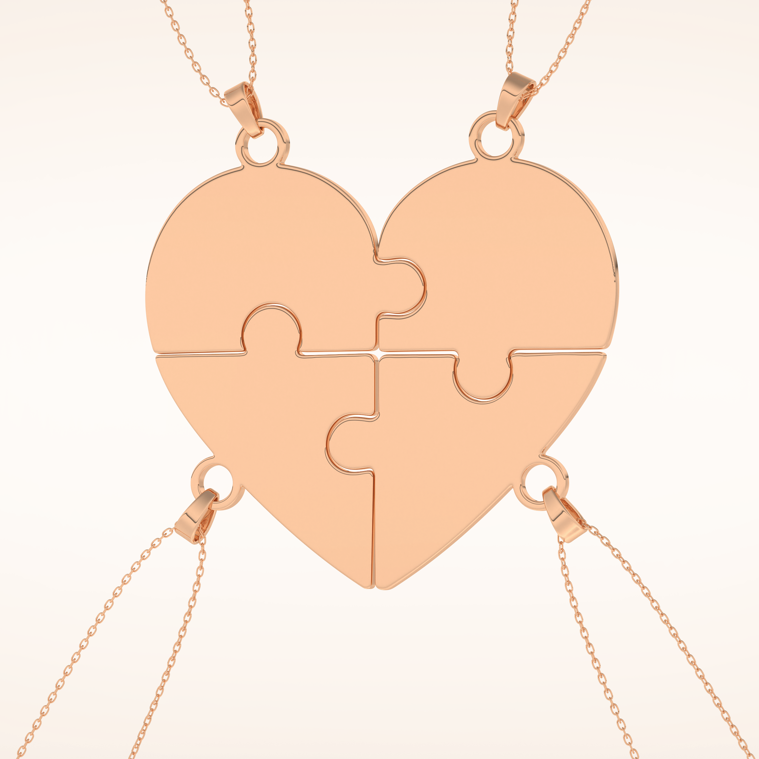 Custom Engraved Heart Puzzle Pendant Necklace – Crafted with Meaning 23