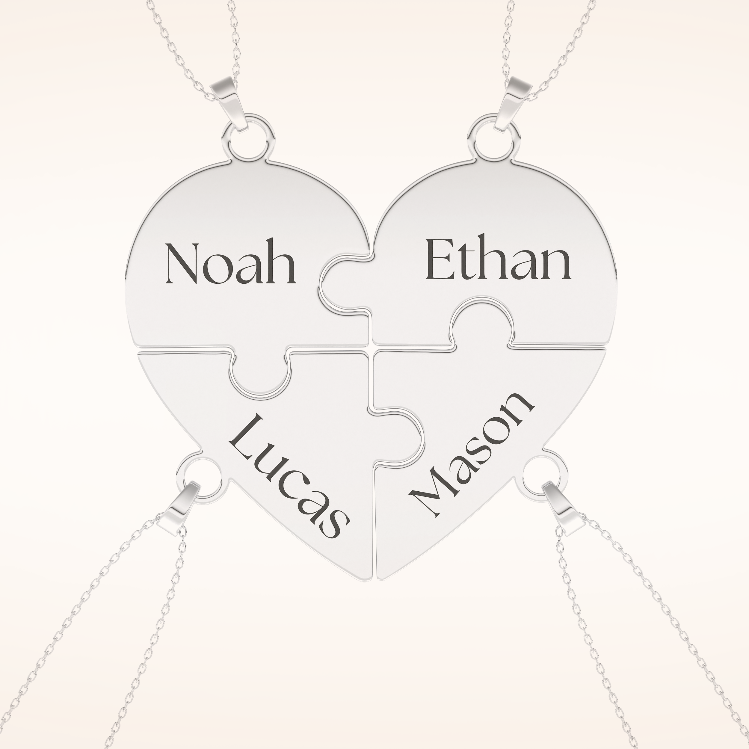 Custom Engraved Heart Puzzle Pendant Necklace – Crafted with Meaning 1
