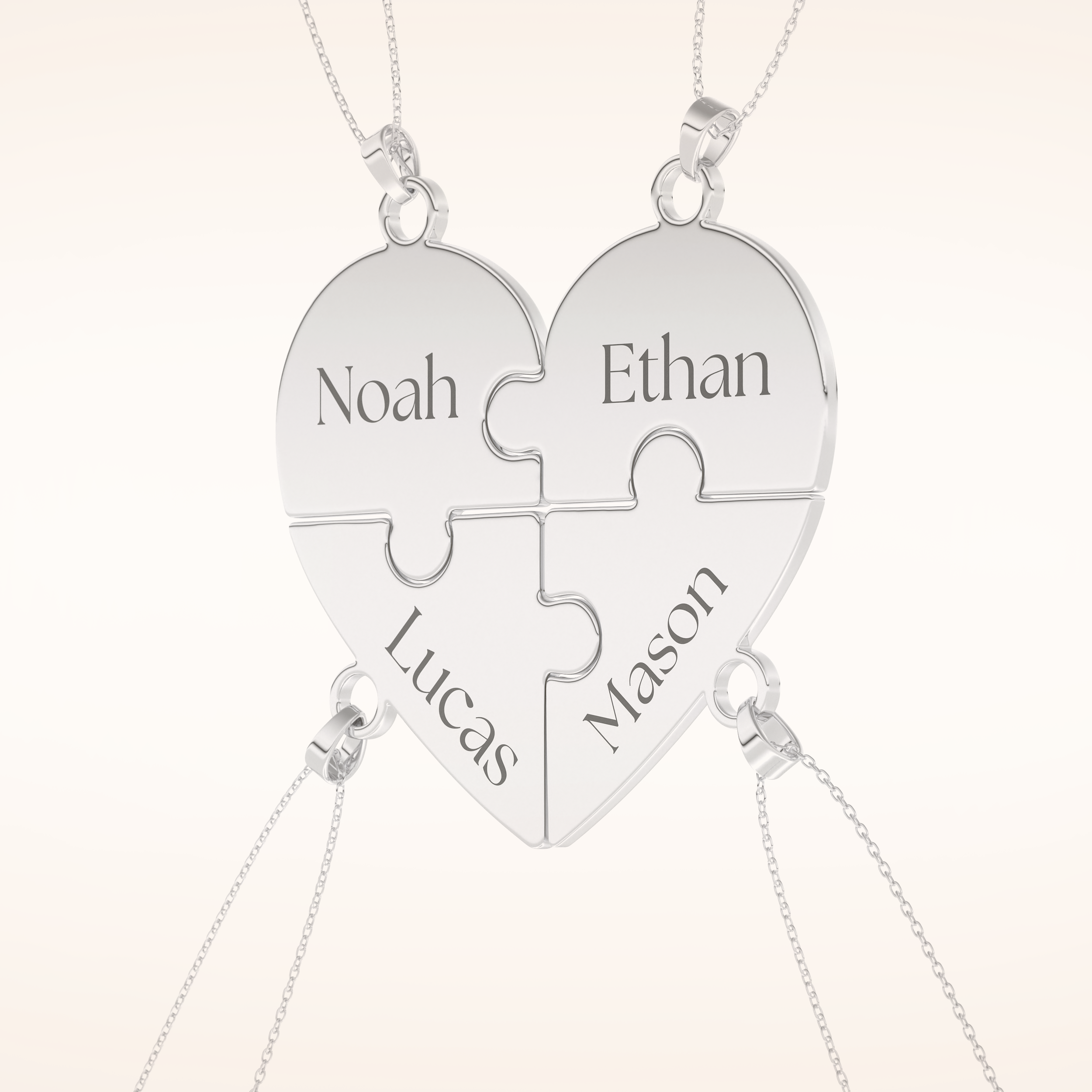 Custom Engraved Heart Puzzle Pendant Necklace – Crafted with Meaning 3