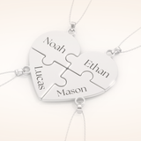 Custom Engraved Heart Puzzle Pendant Necklace – Crafted with Meaning 4