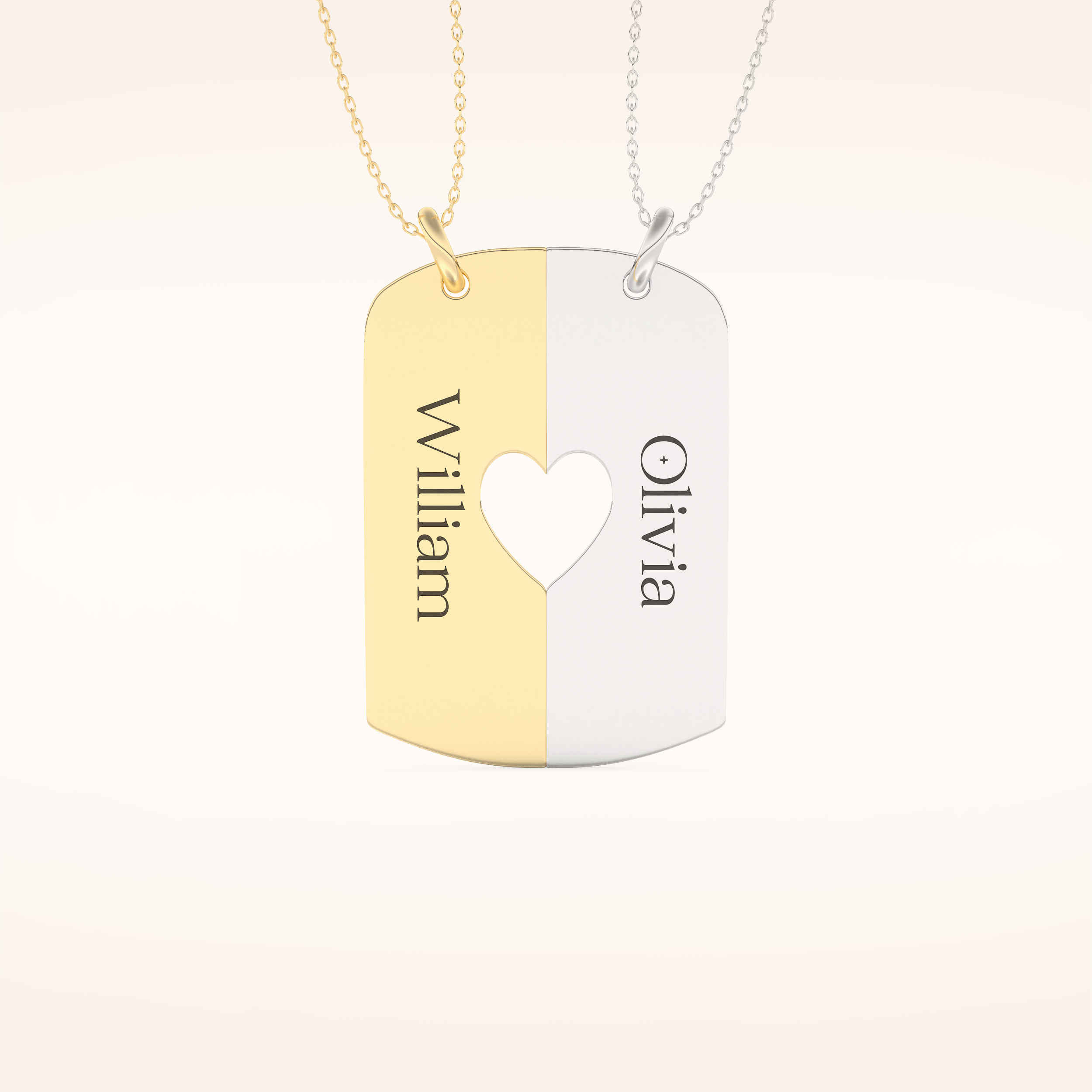 Custom Engraved Split Heart Pendant Necklace – Crafted with Meaning 6