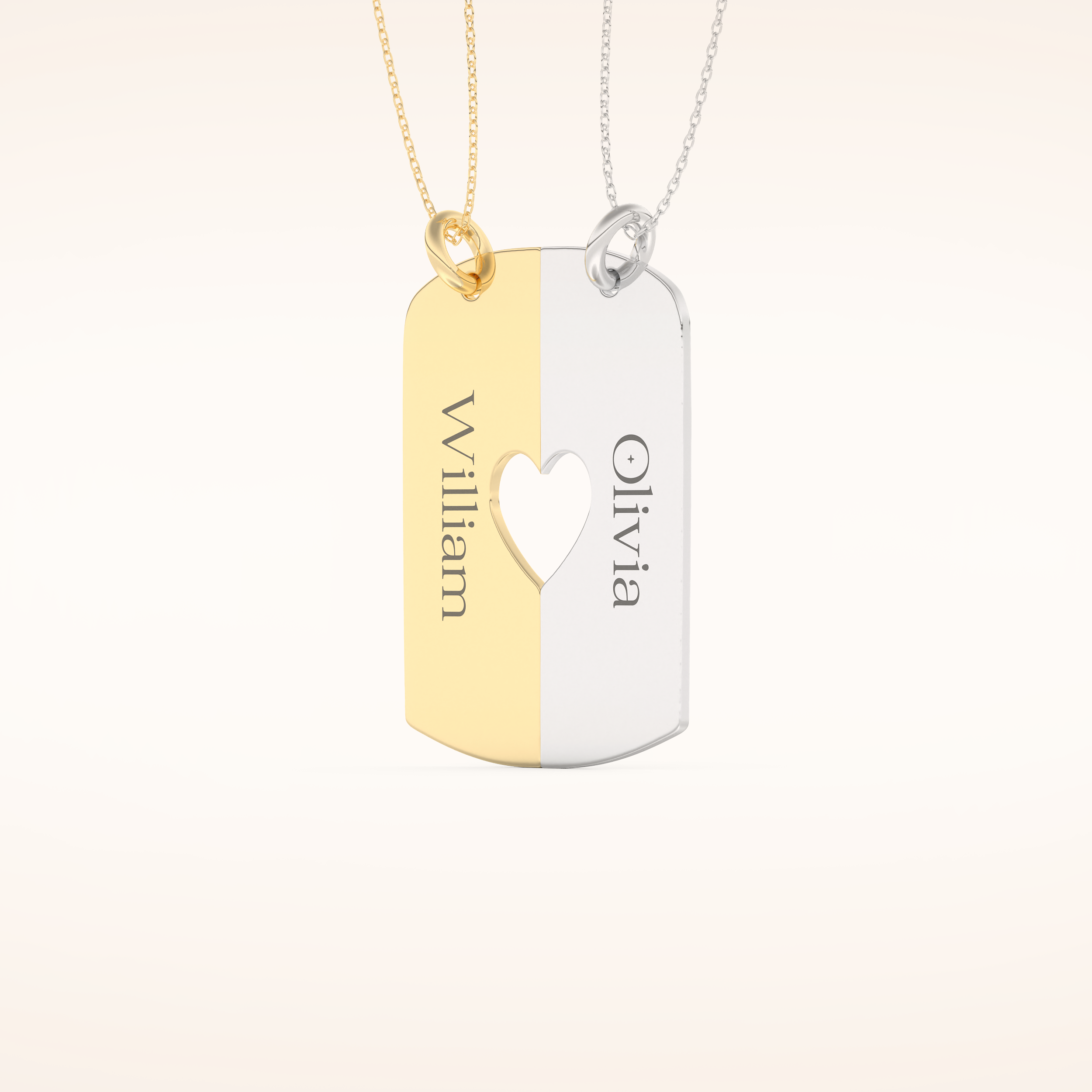 Custom Engraved Split Heart Pendant Necklace – Crafted with Meaning 7