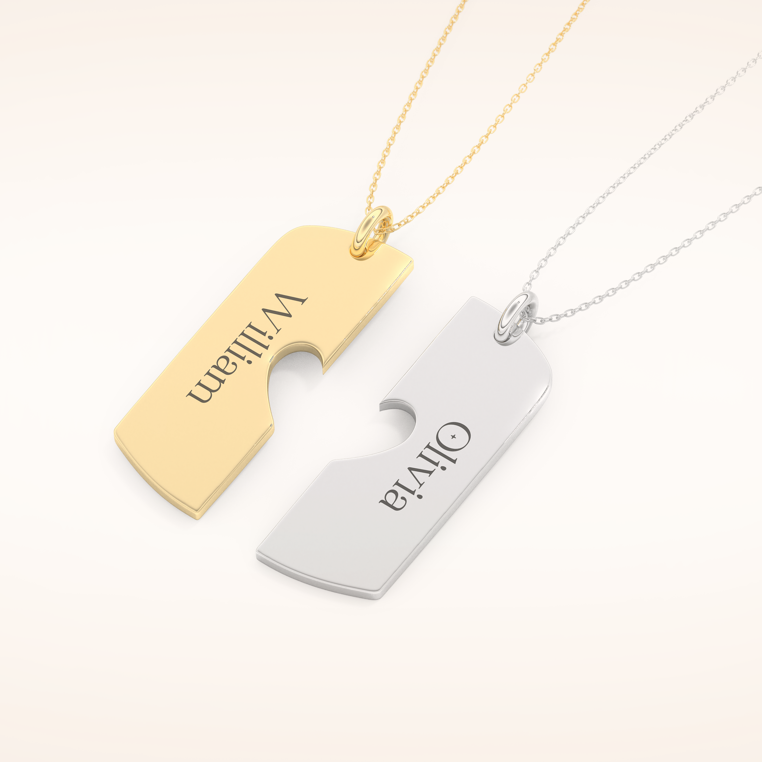 Custom Engraved Split Heart Pendant Necklace – Crafted with Meaning 10