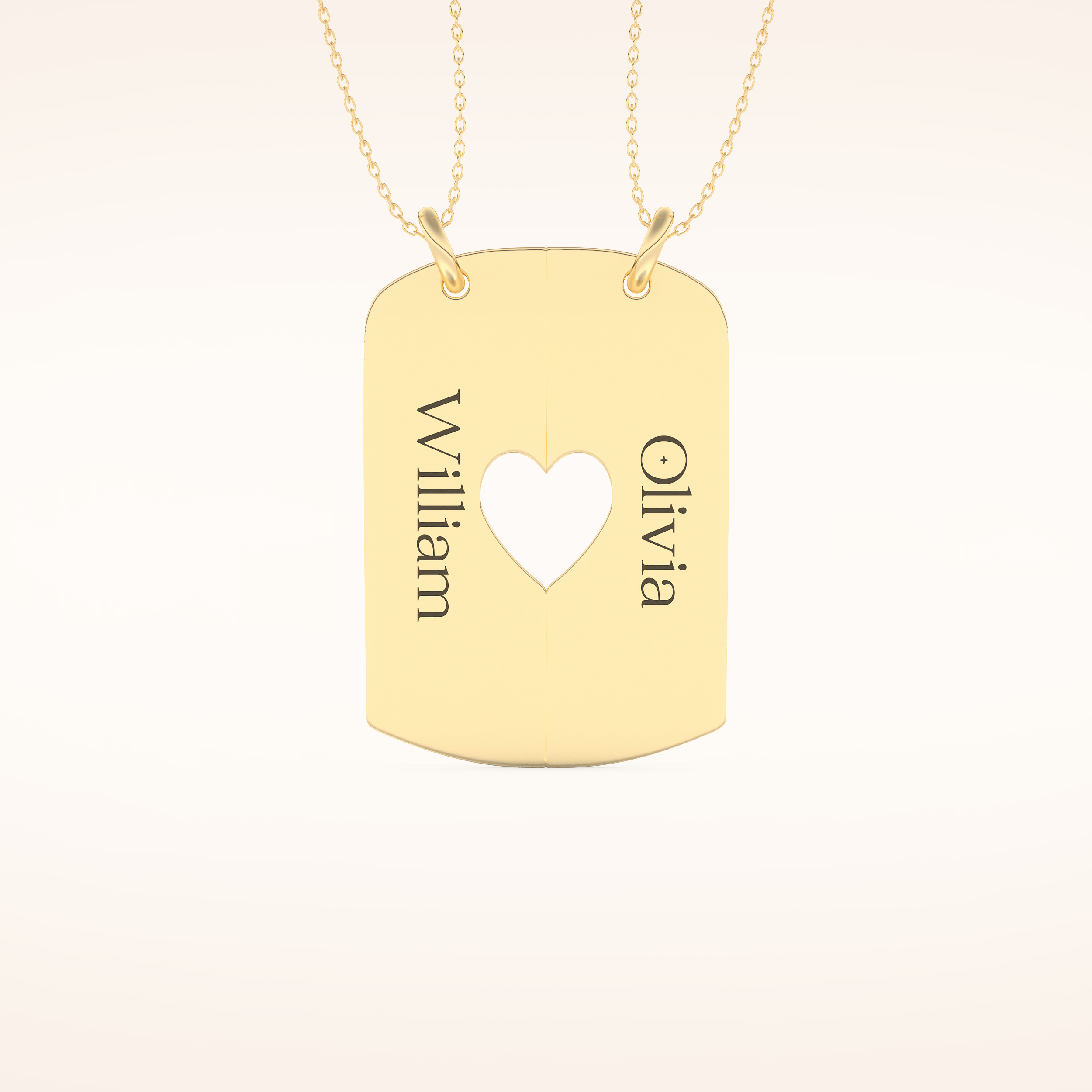 Custom Engraved Split Heart Pendant Necklace – Crafted with Meaning 11