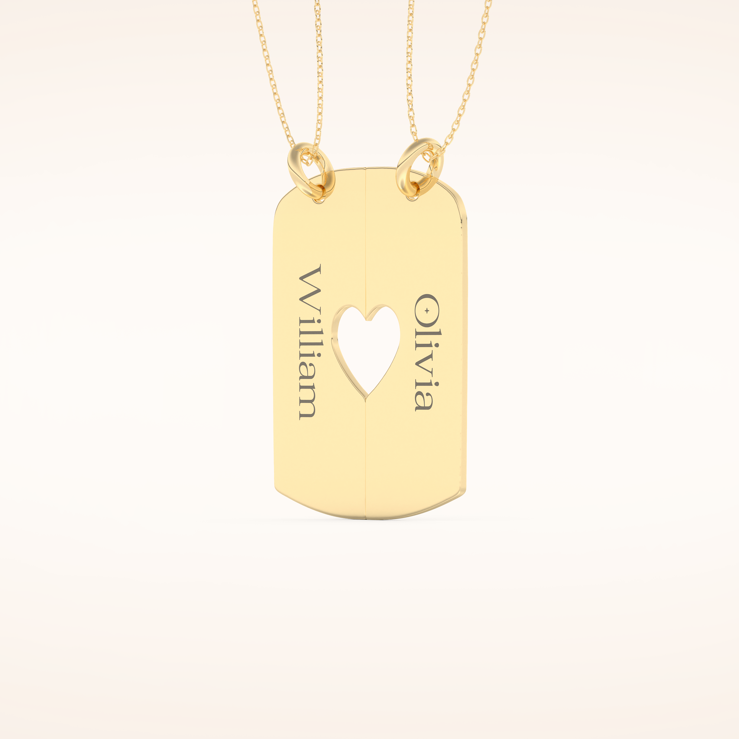 Custom Engraved Split Heart Pendant Necklace – Crafted with Meaning 12