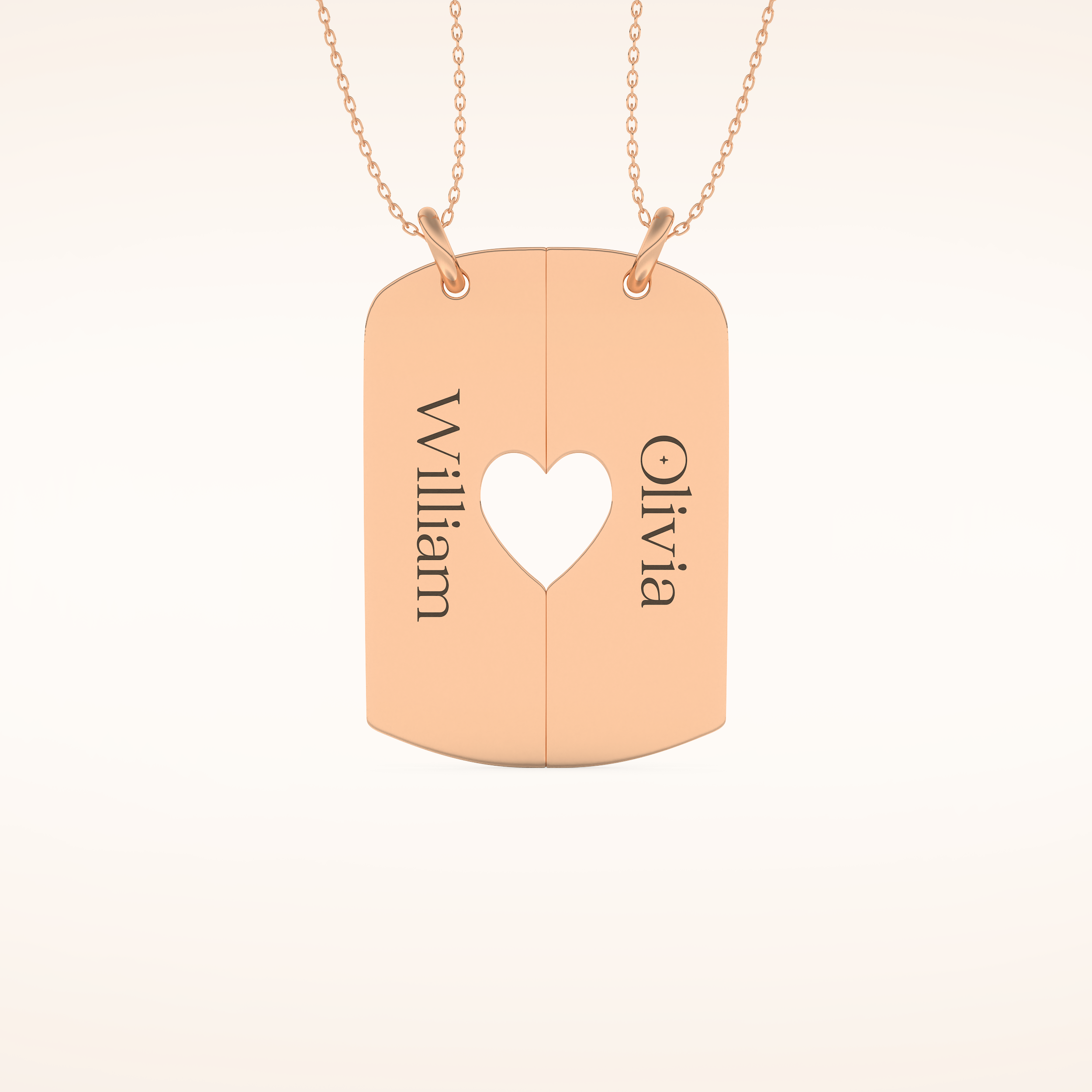 Custom Engraved Split Heart Pendant Necklace – Crafted with Meaning 16