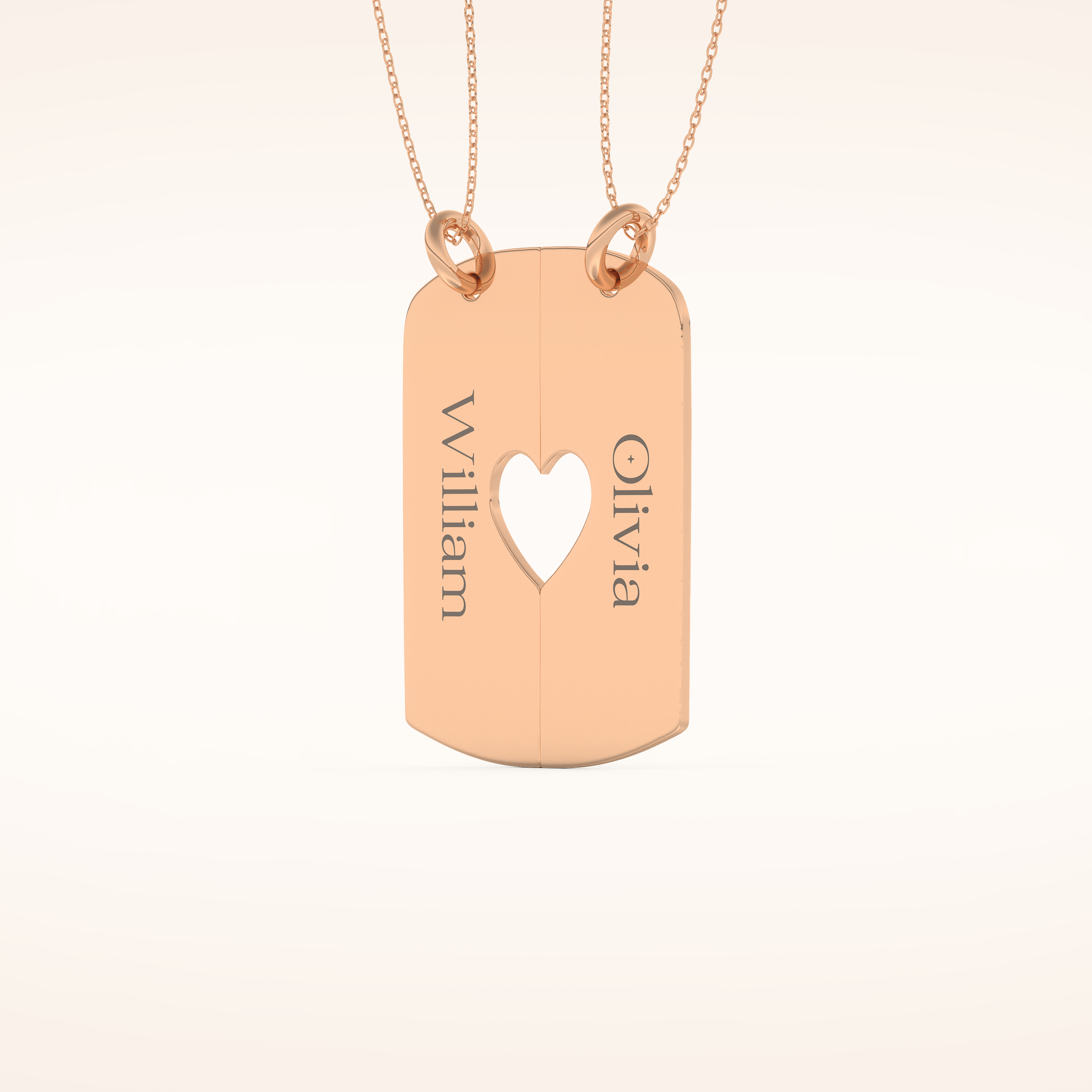 Custom Engraved Split Heart Pendant Necklace – Crafted with Meaning 17