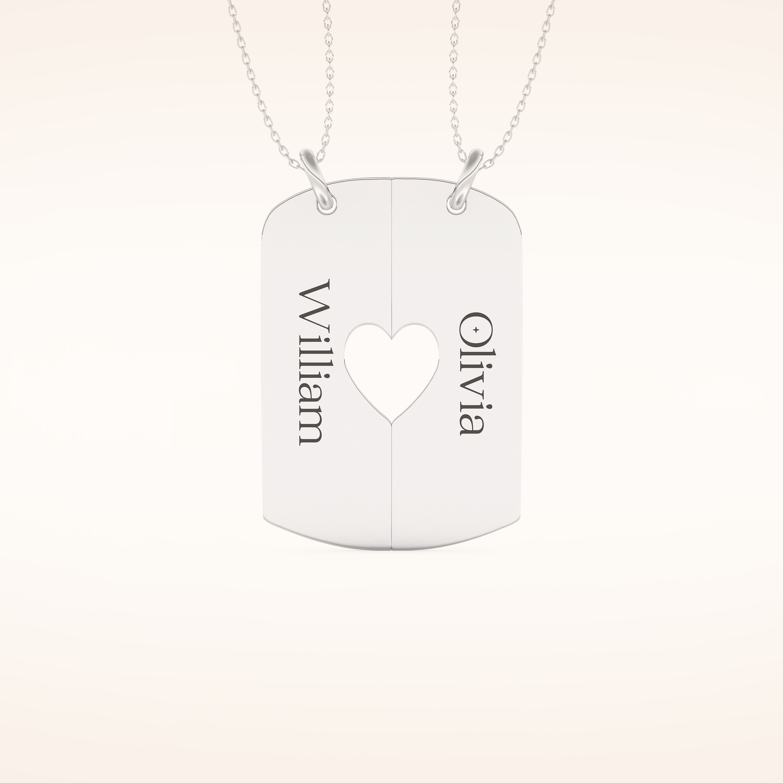Custom Engraved Split Heart Pendant Necklace – Crafted with Meaning 1