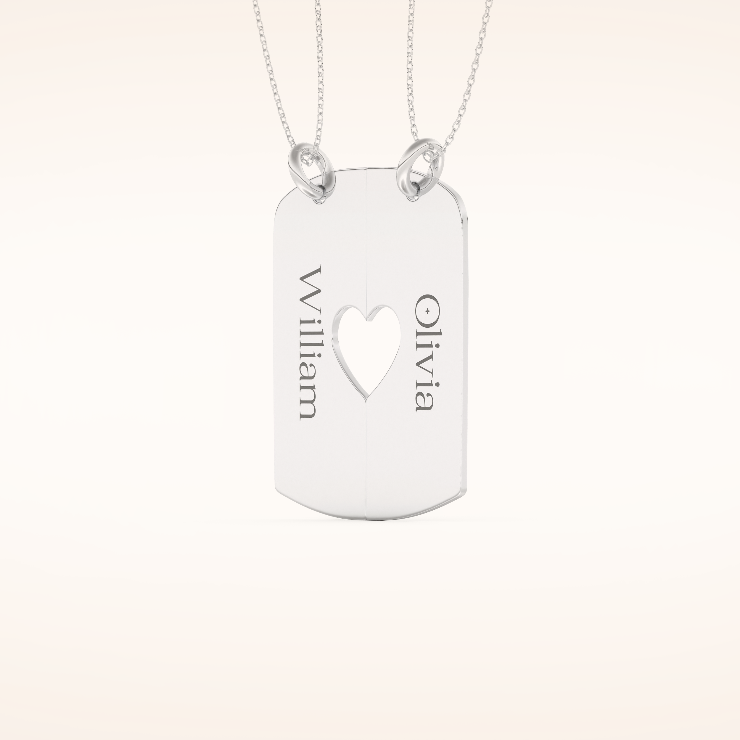 Custom Engraved Split Heart Pendant Necklace – Crafted with Meaning 2
