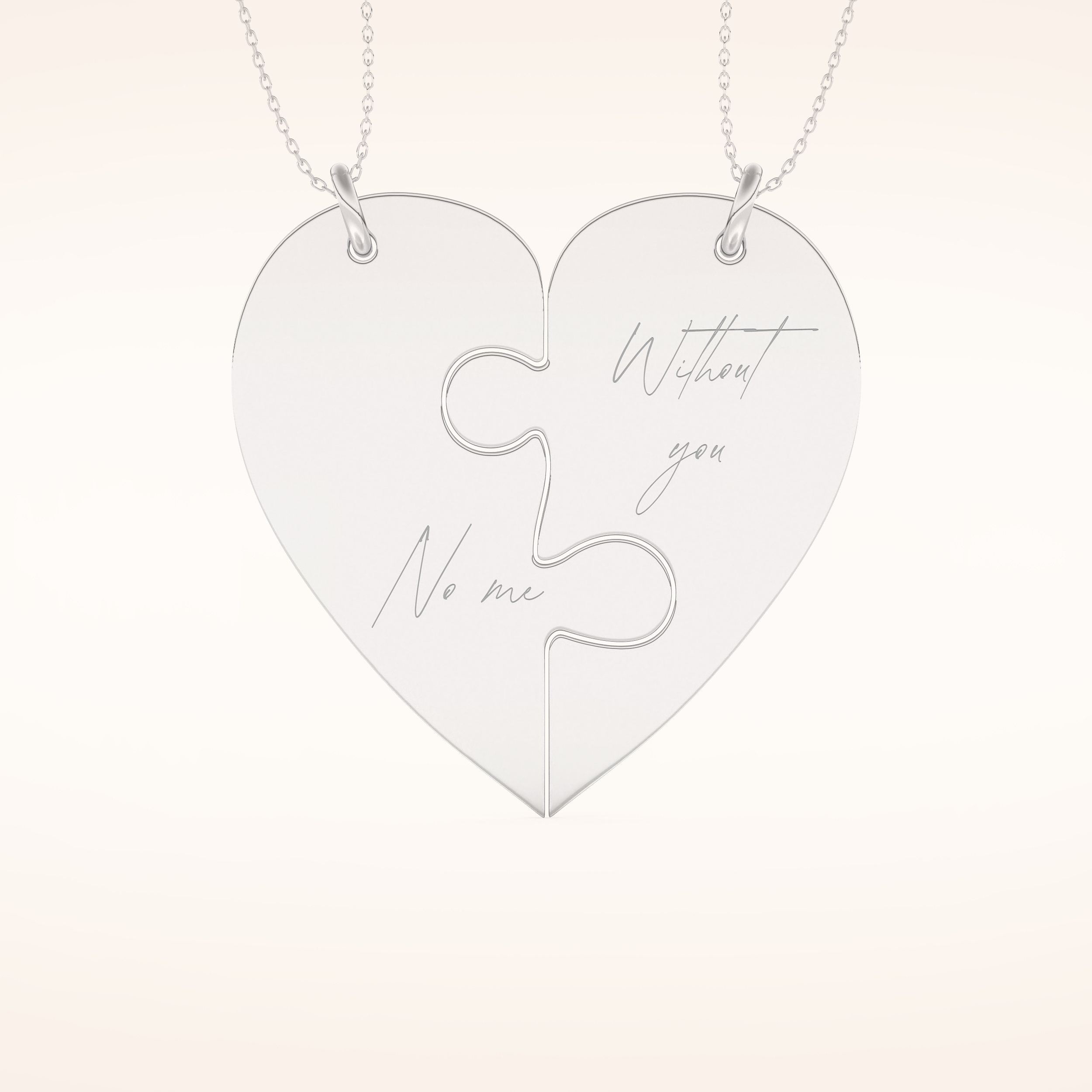 Custom Engraved Split Heart Pendant Necklace – Crafted with Meaning 1